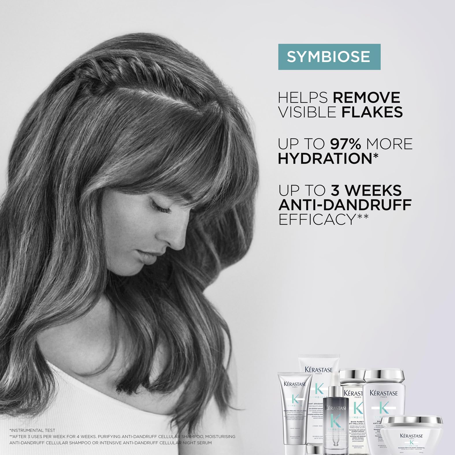 Kérastase Symbiose, Feuchtigkeitsspendendes Anti-Schuppen-Shampoo mit Zellkultur, für trockenes Haar, S 4