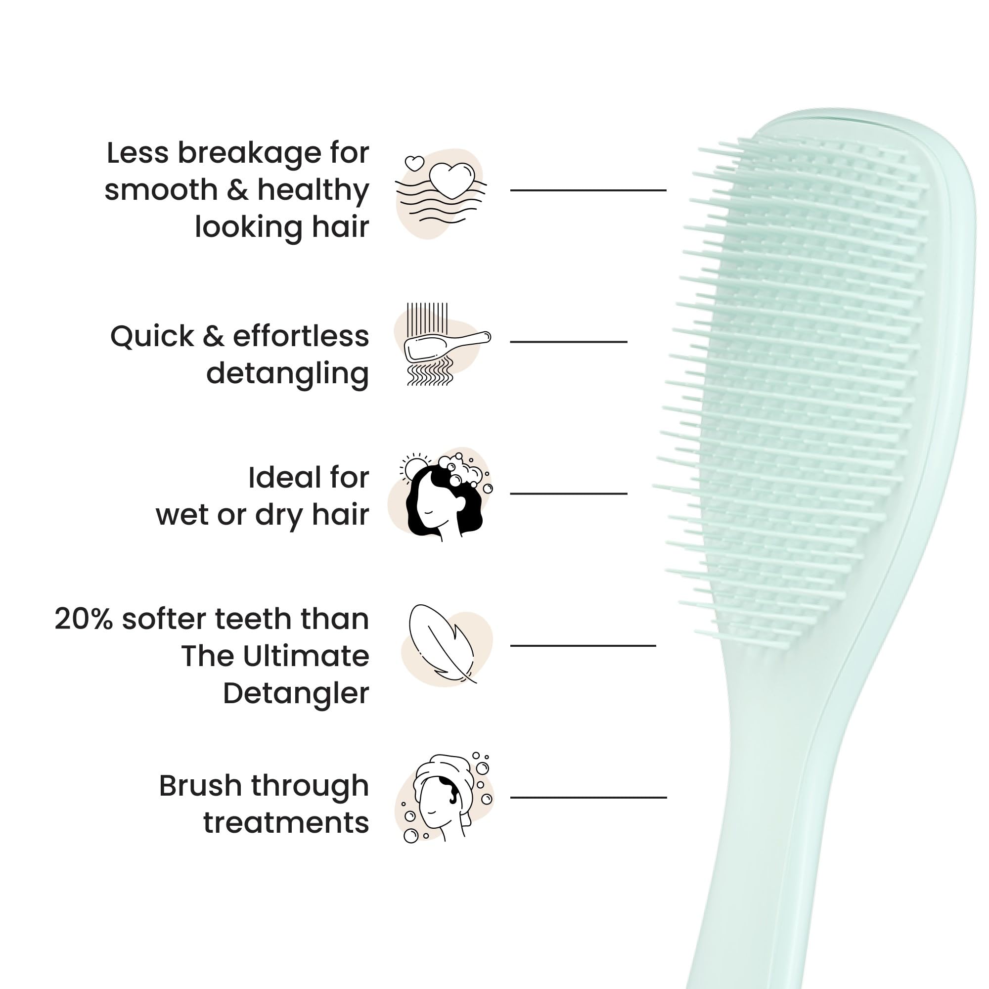 Tangle Teezer Fine and Fragile Ultimate Detangler Hairbrush for Coloured, Fine & Thin Hair - Ice Blue 4