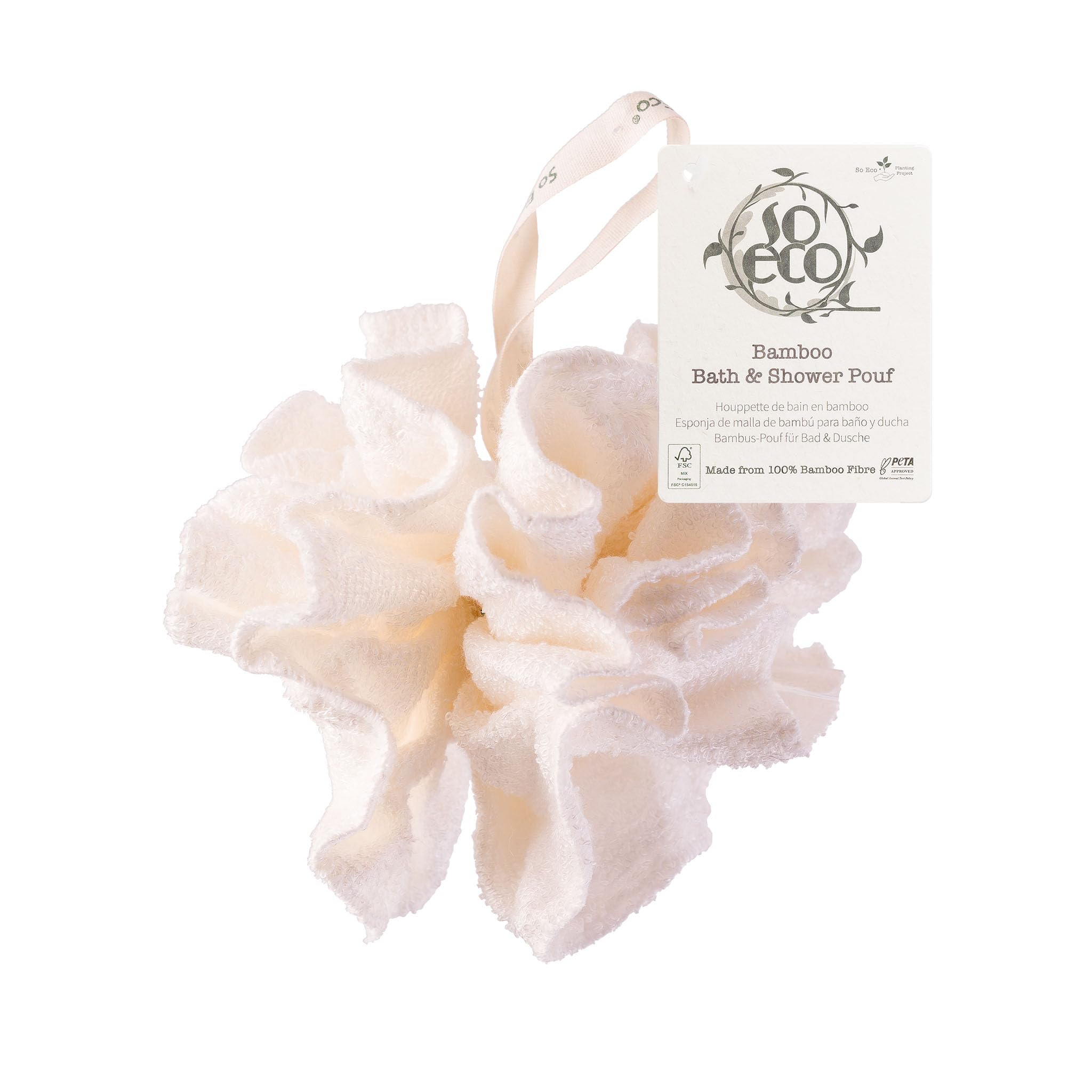So Eco Bamboo Bath & Shower Pouf - Natural Plant Fibre Exfoliating Loofah