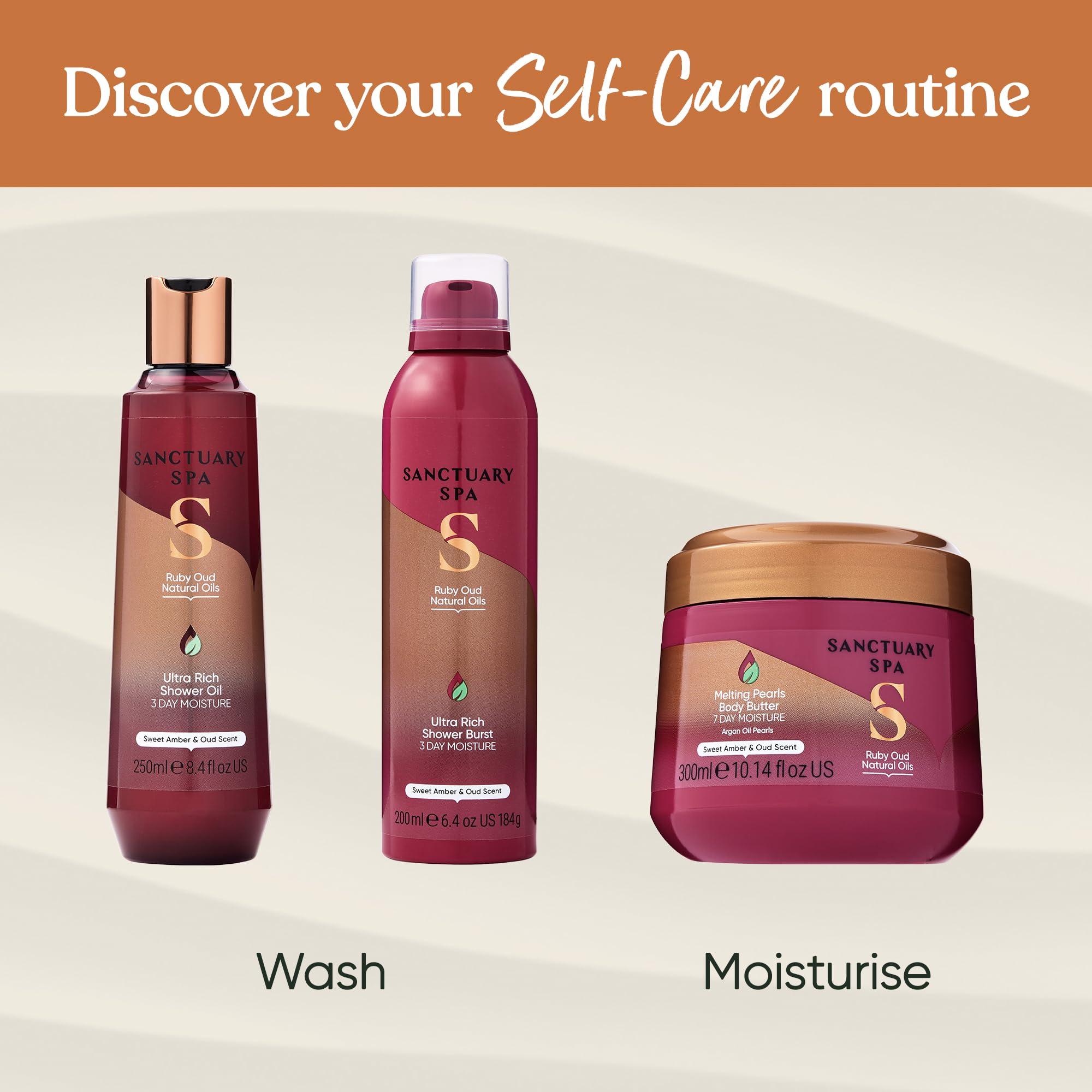 Sanctuary Spa Ruby Oud Shower Burst Foaming Gel with Sunflower & Oud Oil 5