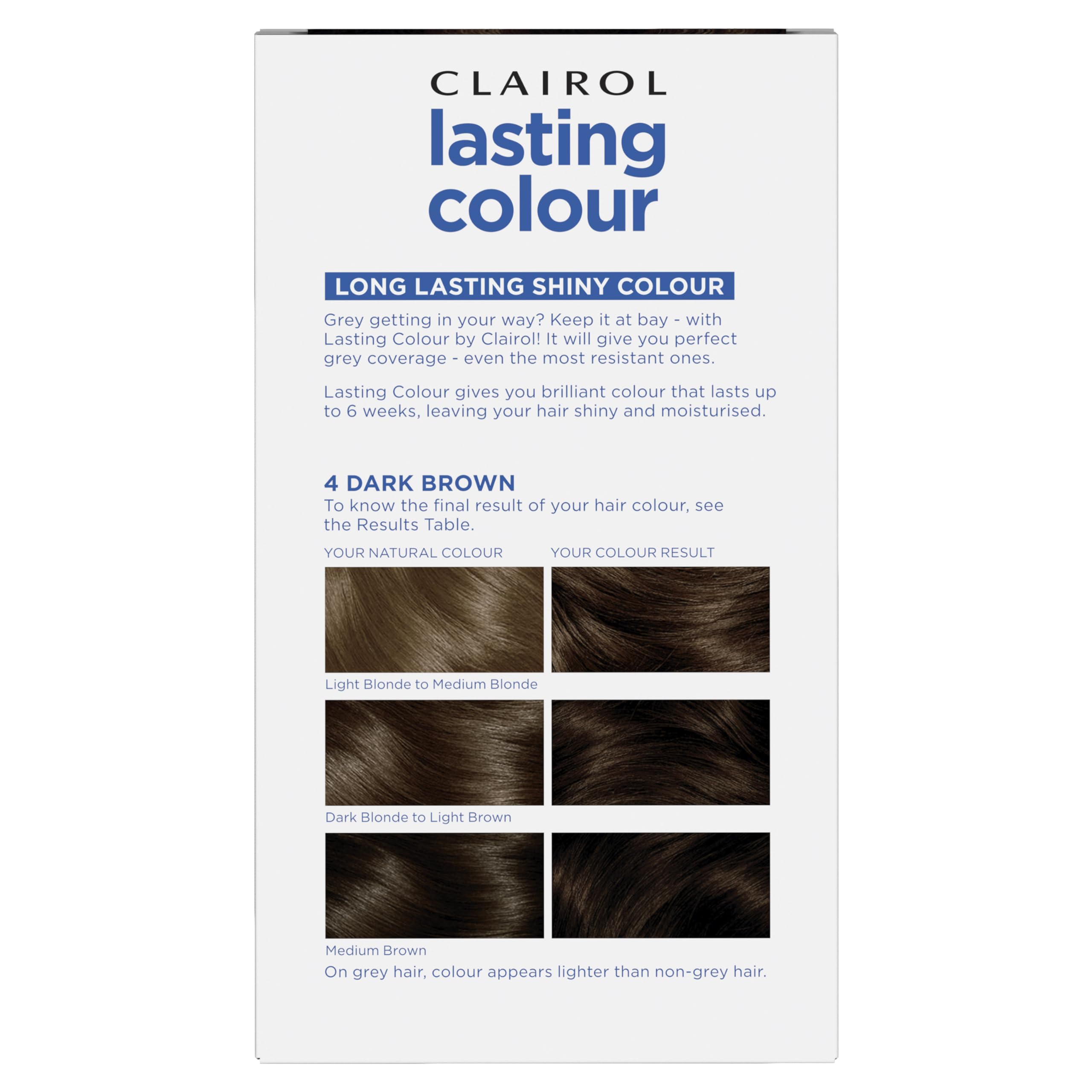 Clairol Lasting Colour Permanent Hair Dye - 4 Dark Brown | Perfect Grey Coverage 3