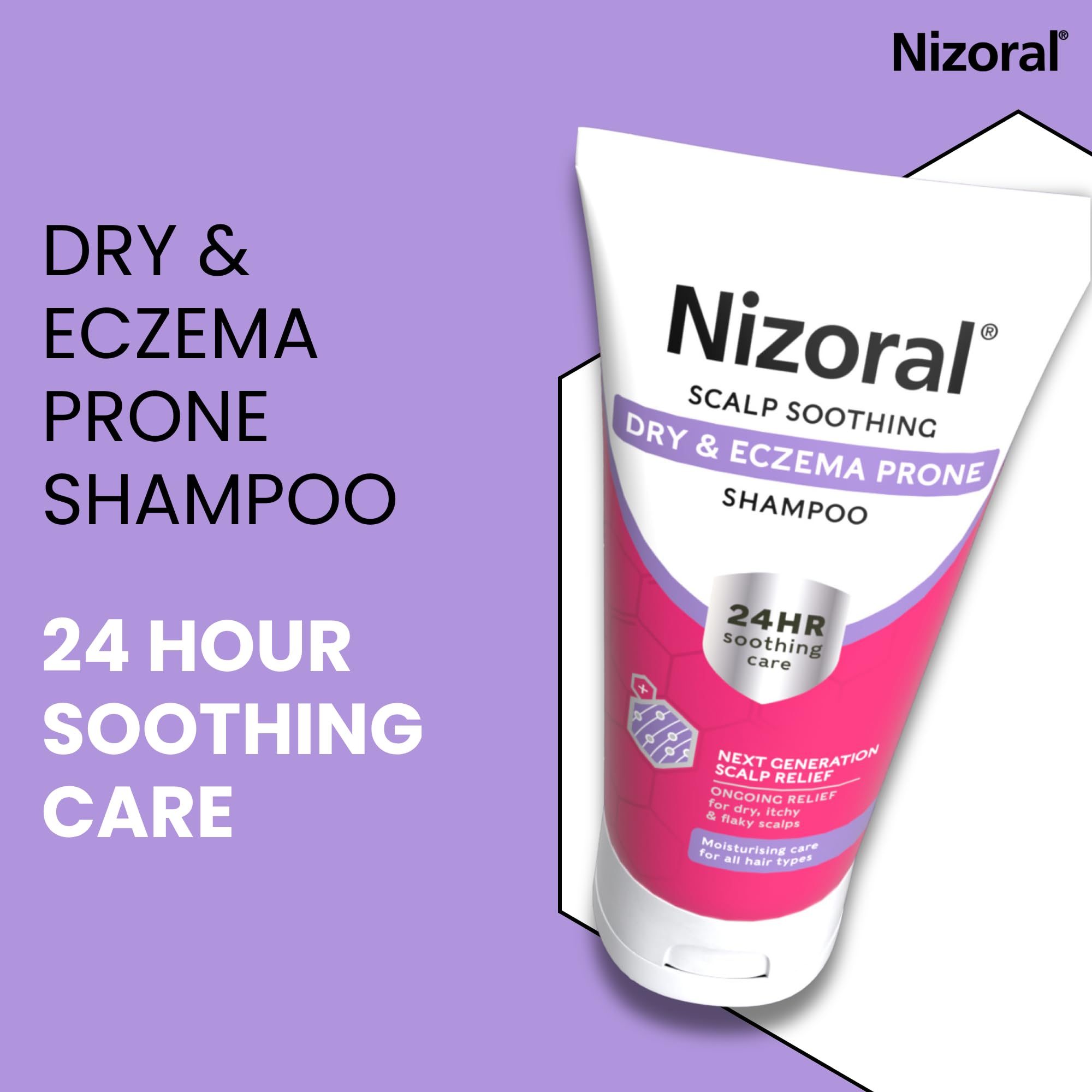 Nizoral Scalp Soothing Shampoo for Dry and Eczema Prone Scalps - 24 Hour Relief