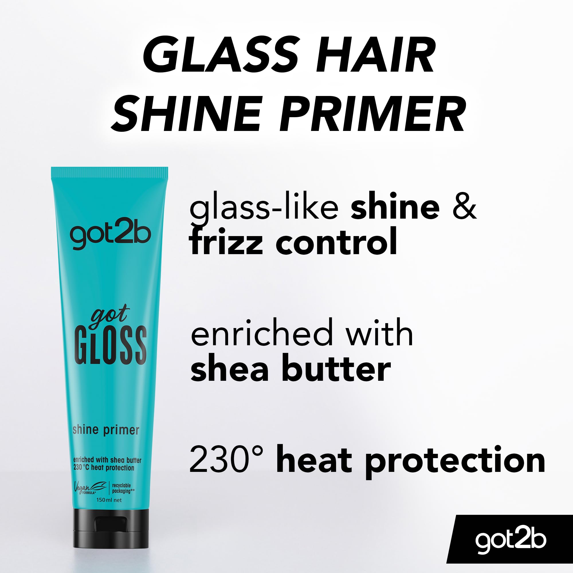 got2b gotGloss Shine Primer Treatment 150ml for Frizz Control & Heat Protection up to 230°C