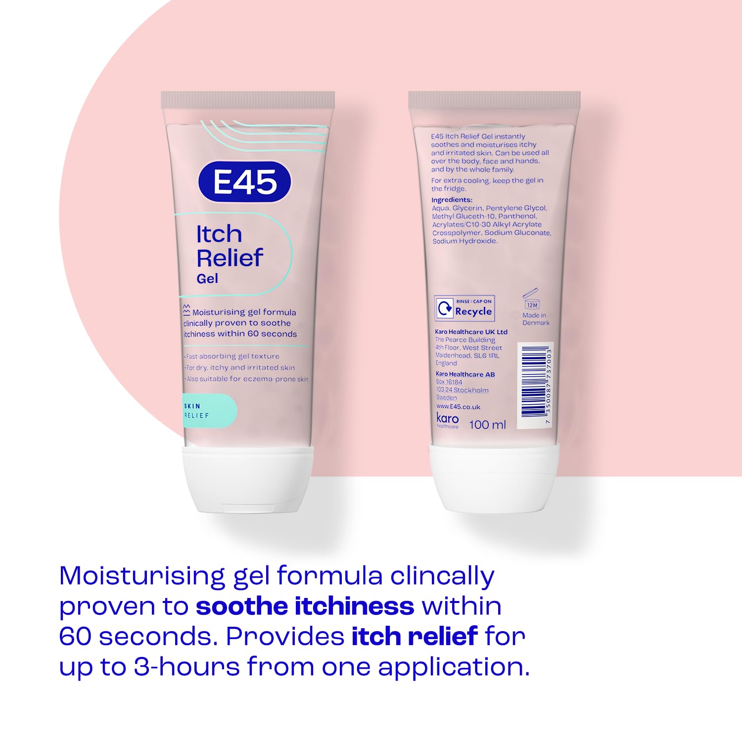 E45 Itch Relief Gel 100ml for Dry, Itchy, and Irritated Skin