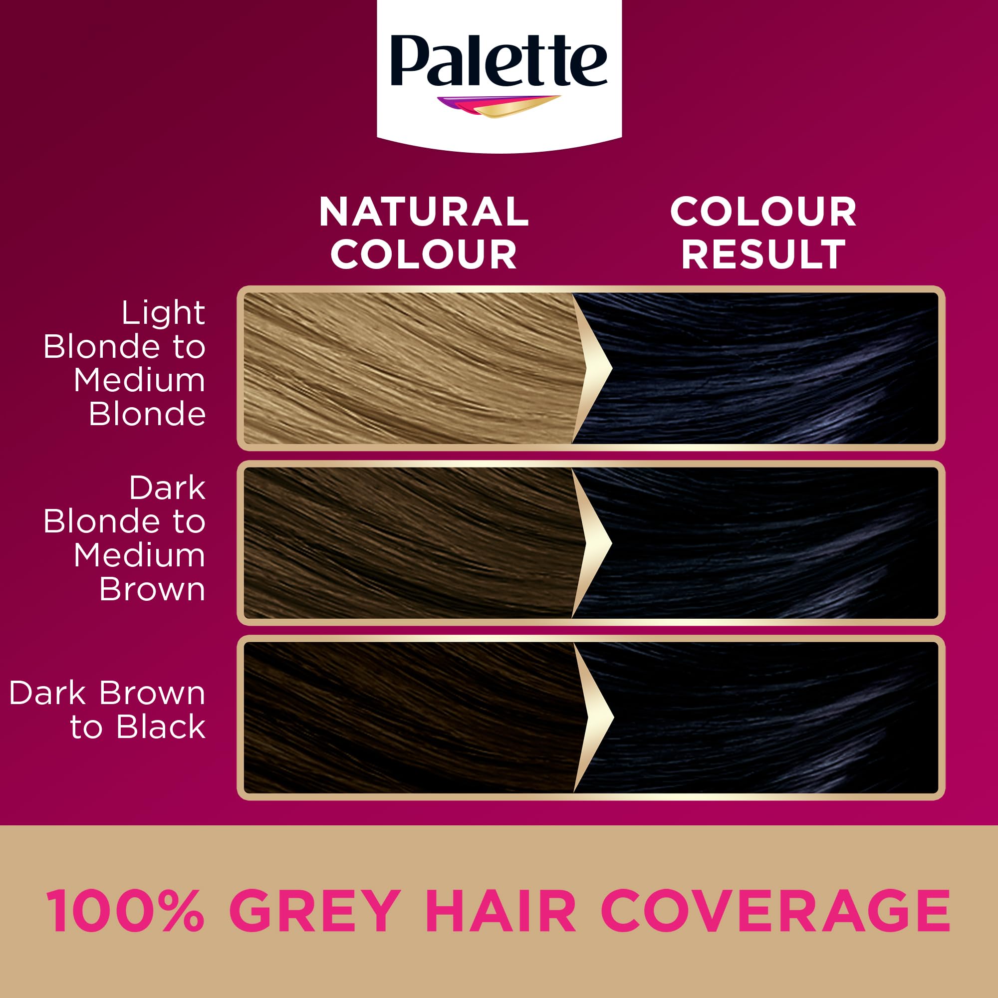 Palette Deluxe Creme Colouration 1-1 Blue Black Permanent Hair Dye with Moisture Treatment 4
