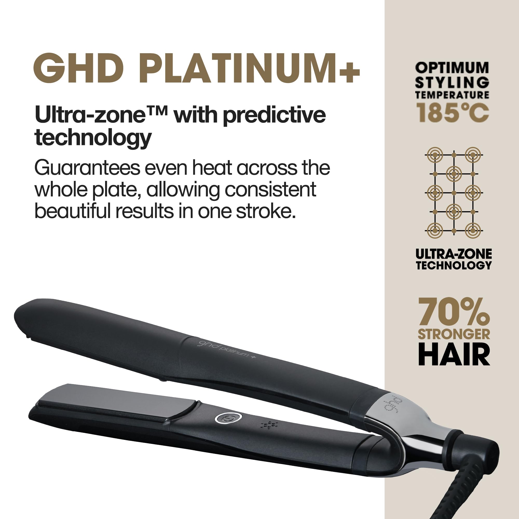 ghd Platinum+ Hair Straightener & Professional Styler in Black (UK Plug) 3