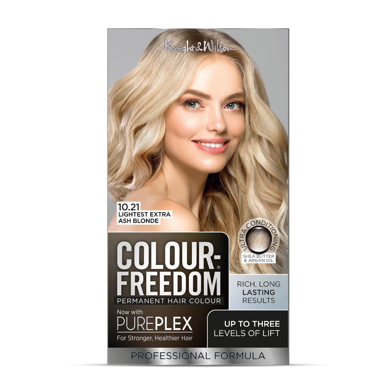 Knight & Wilson Colour Freedom Lightest Extra Ash Blonde Permanent Hair Colour 10.21 with PurePlex
