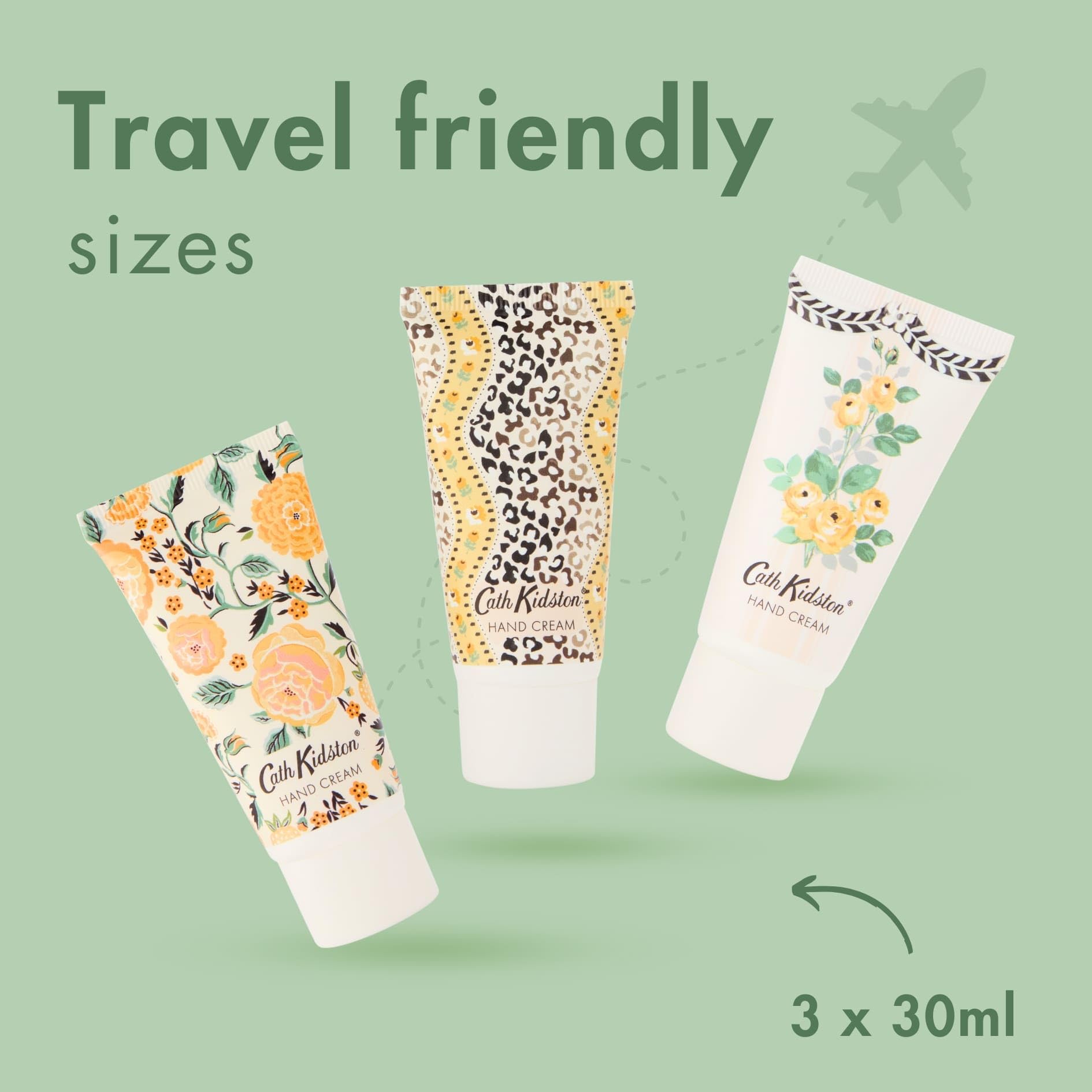 Cath Kidston Handcreme-Trio (3 x 30 ml), Feuchtigkeitscreme, Sheabutter, Orangenblüten 5