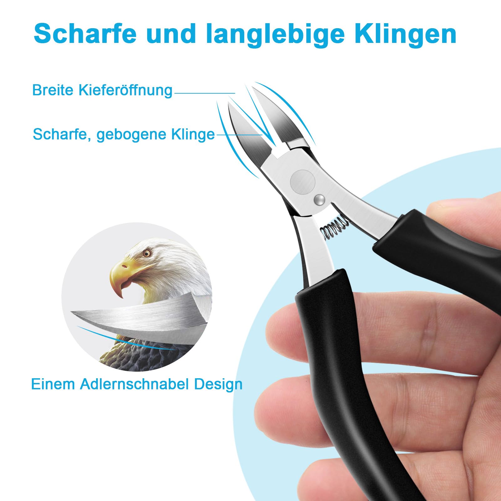 SURFOU Heavy Duty Stainless Steel Toe Nail Clippers for Thick & Ingrown Nails 4