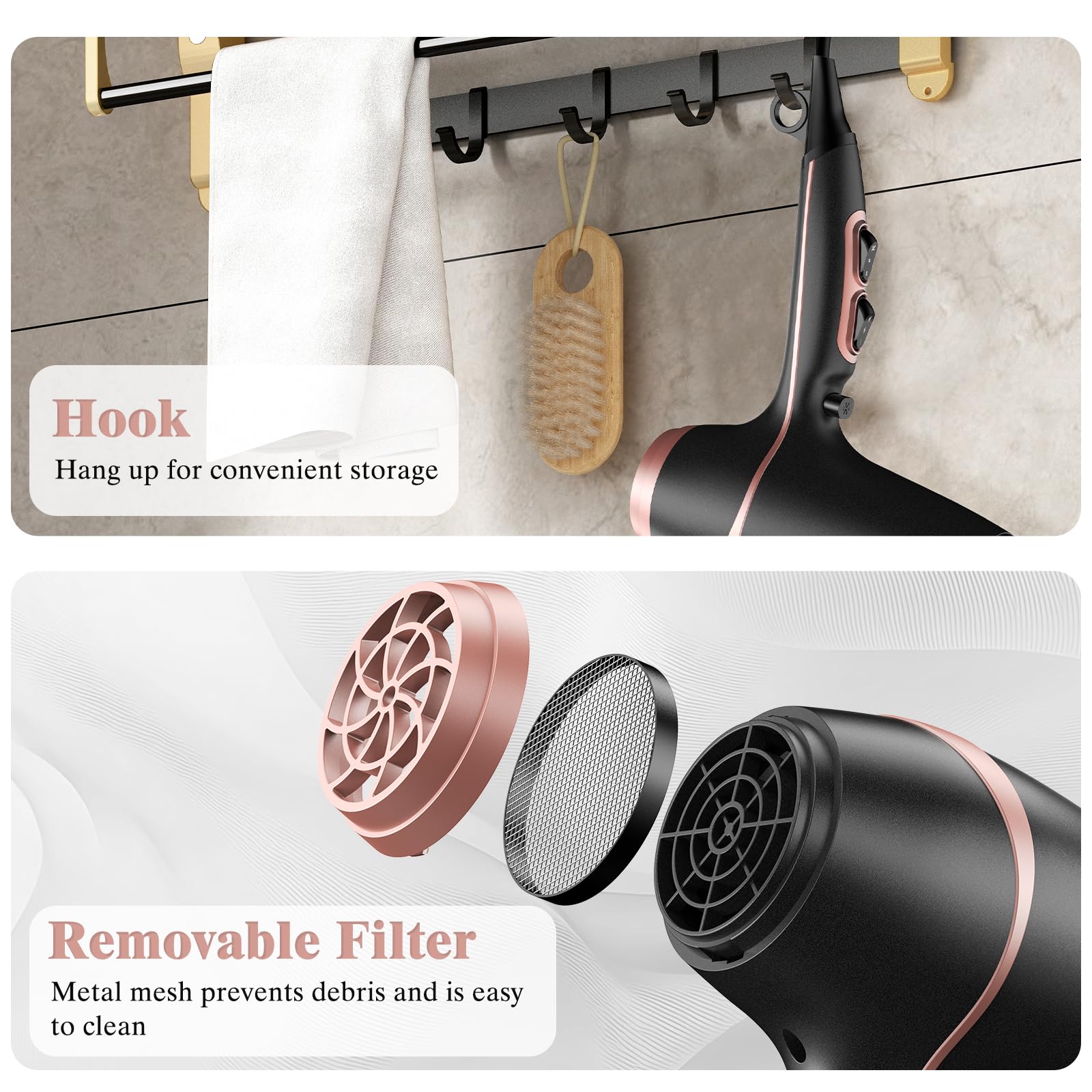 YASHE Professional 2000W Hair Dryer with Cool Shot, 2 Speeds & 3 Heat Settings 6