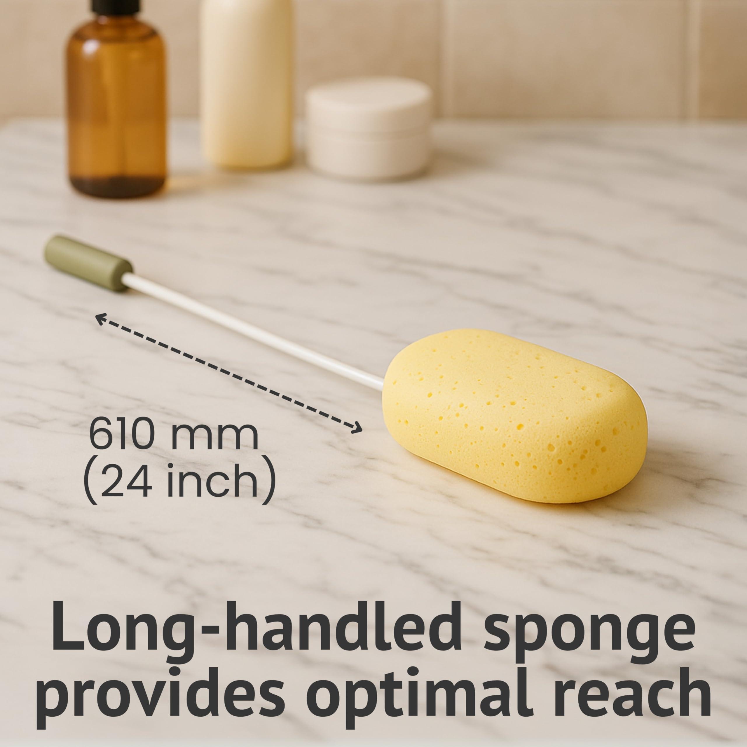Homecraft Long Handled Bendable Shower Sponge with Flexible Handle for Mobility Assistance 4