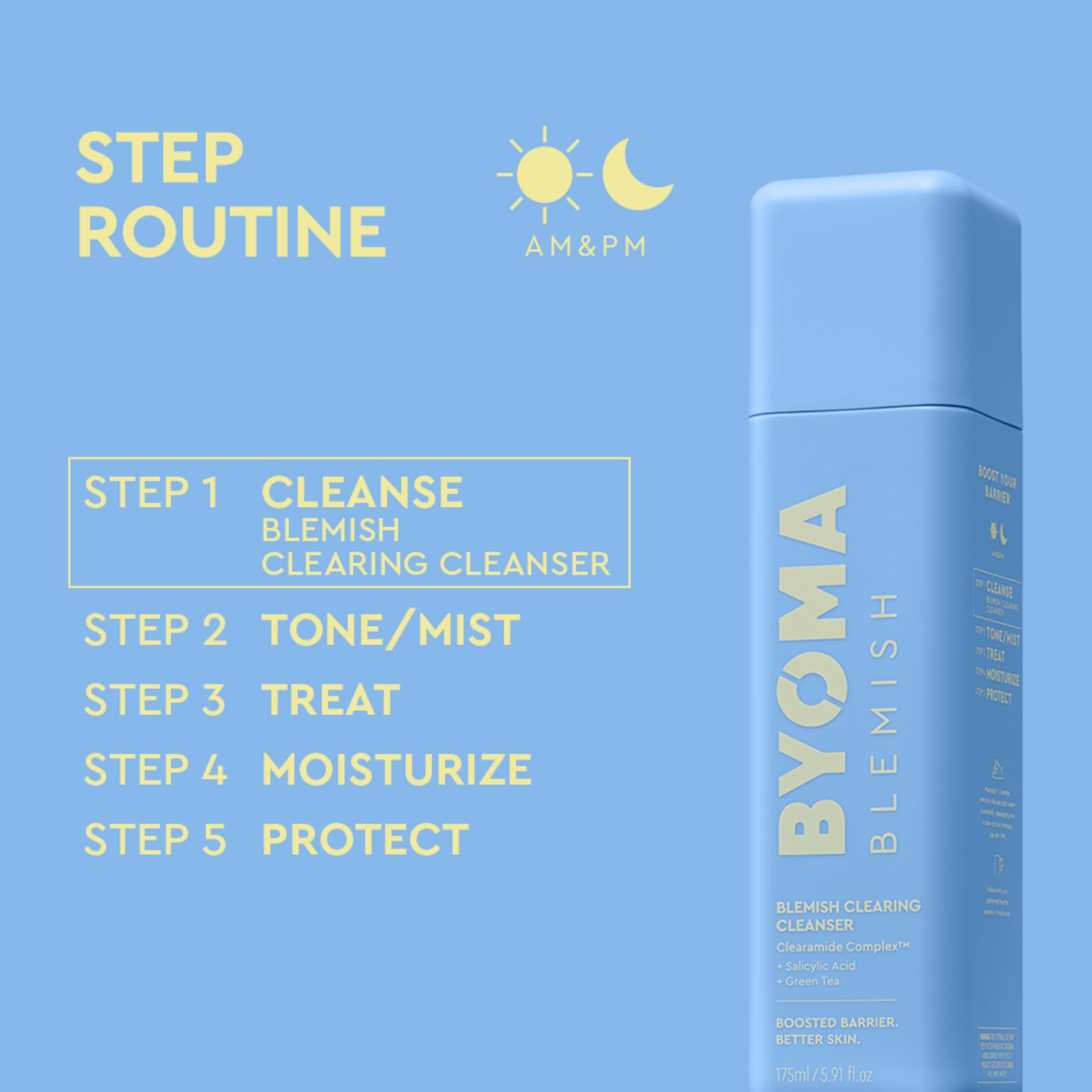 BYOMA Blemish Clearing Cleanser (175ml) for Acne-Prone Skin with Salicylic Acid 5