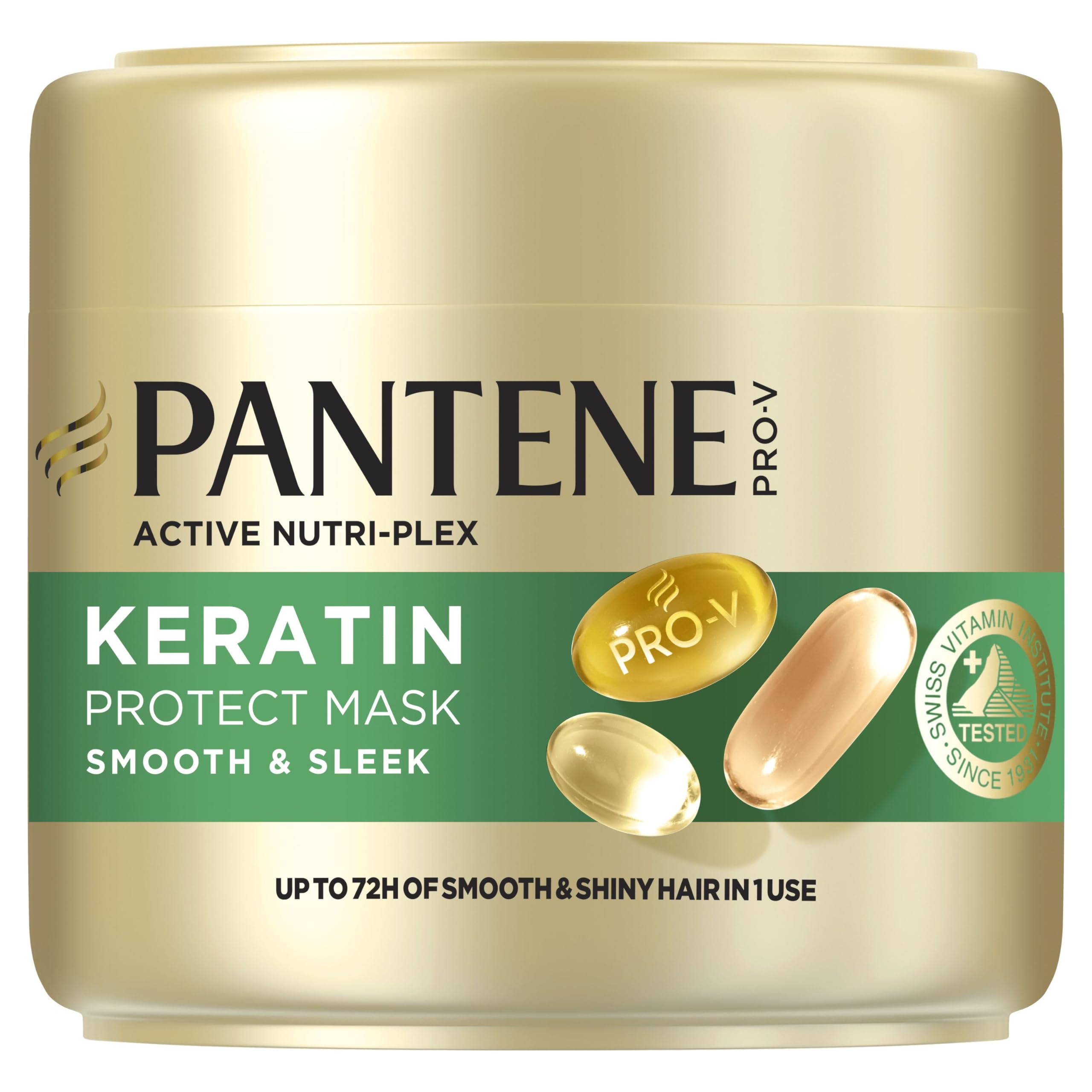 Pantene Pro-V Smooth & Sleek Keratin Protect Hair Mask 300 ml for Frizzy Hair