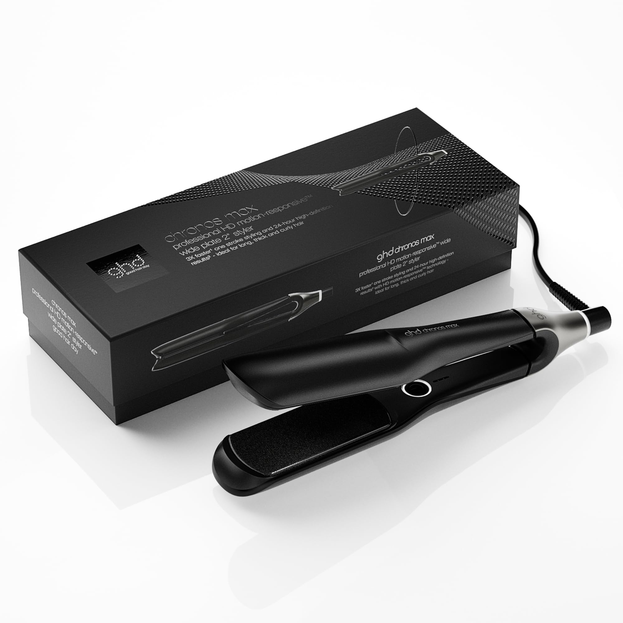 ghd Chronos Max Wide Plate Hair Straighteners - 3X Faster Styling, 90% More Shine, 2.5X Less Frizz