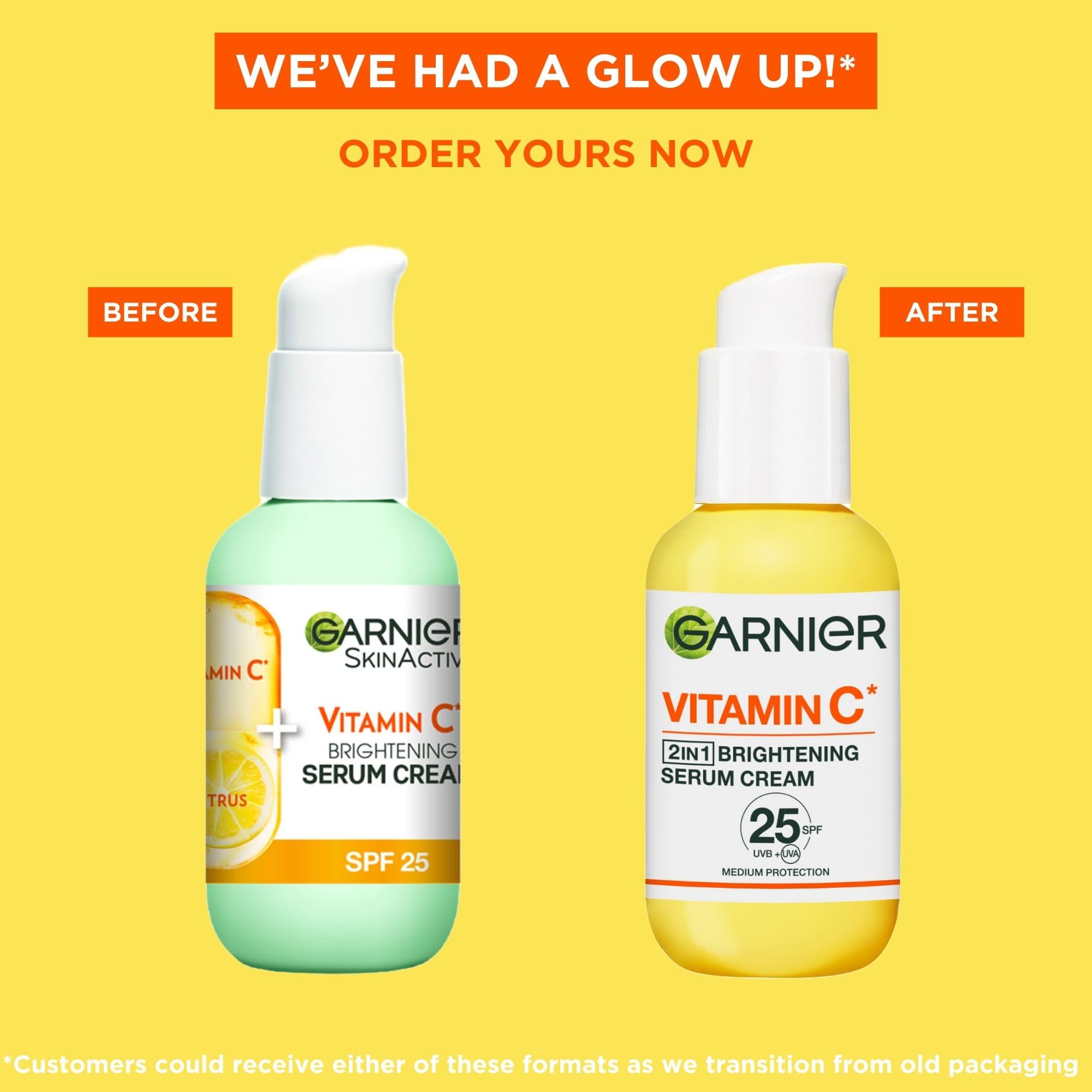 Garnier Vitamin C 2-in-1 Brightening Cream SPF 25 with 20% Serum & Super Citrus