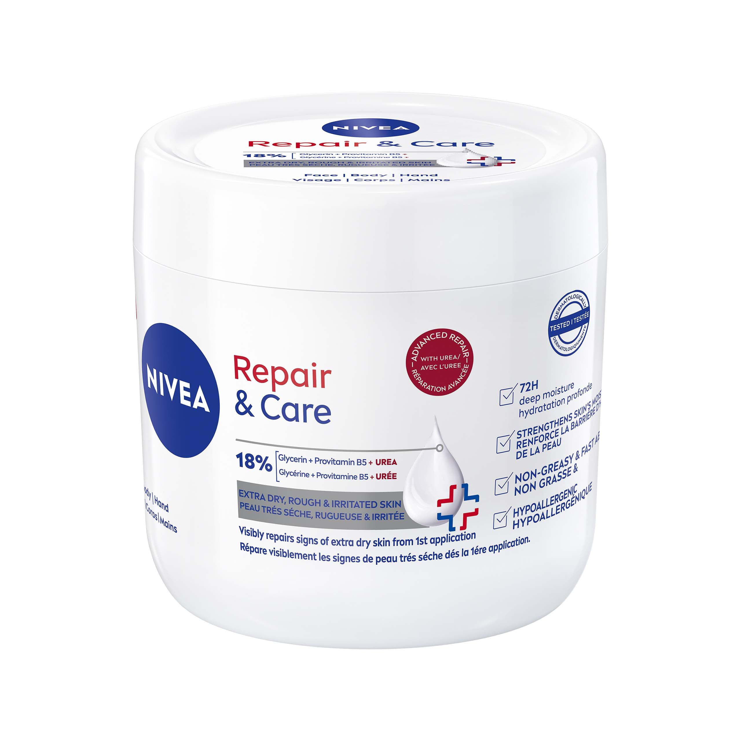 NIVEA Repair & Care Urea Cream for Extremely Dry Skin, 400ml, Deeply Hydrating