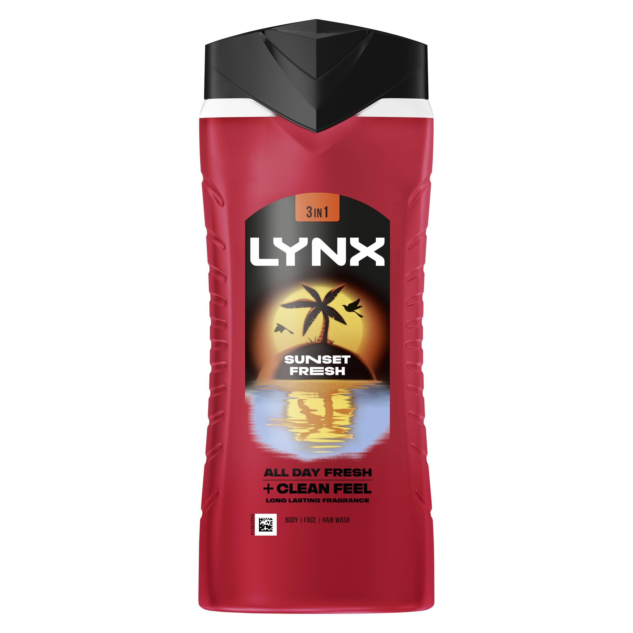 Lynx Sunset Fresh 3-in-1 Body Wash Men's Hair, Face and Body Cleanser with