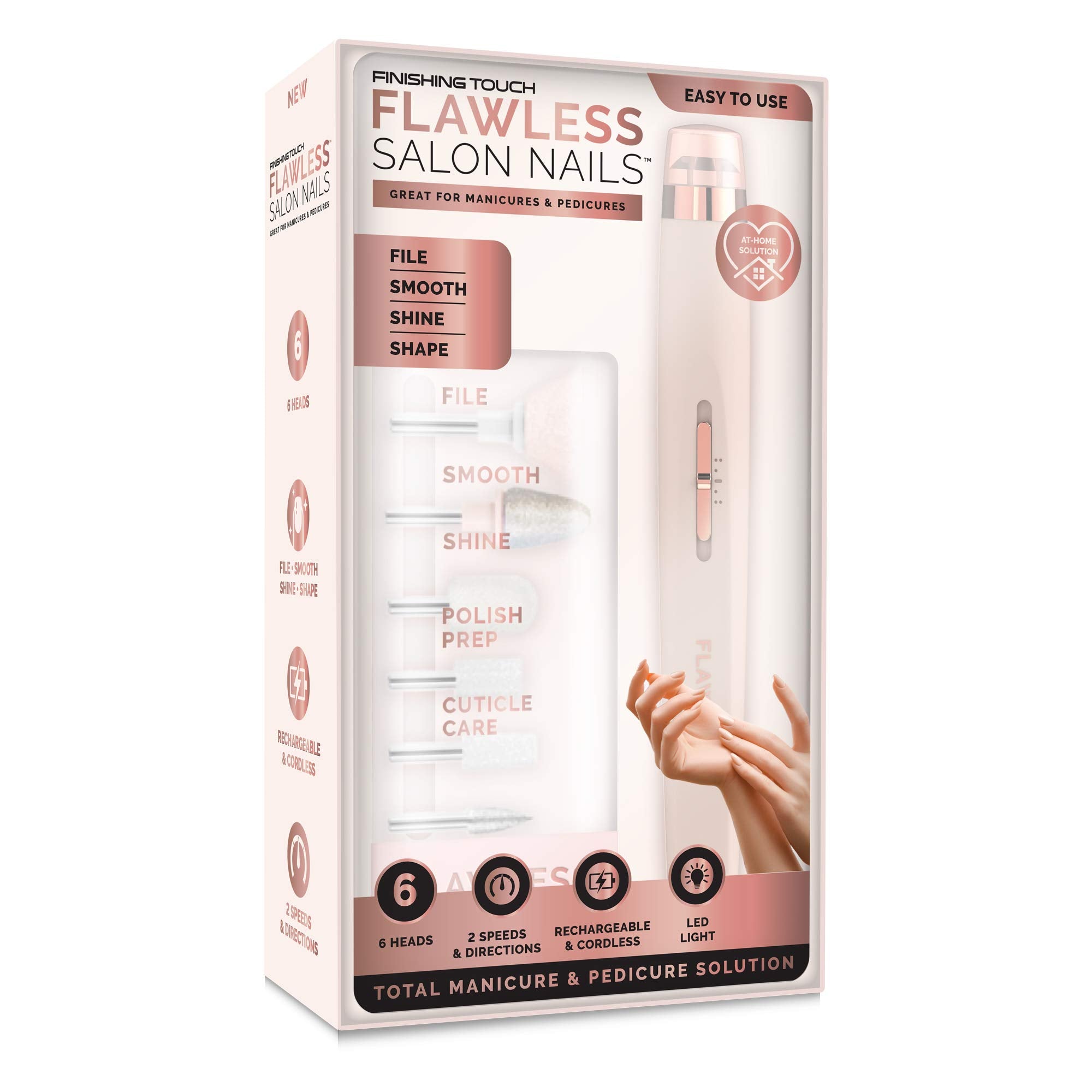 Finishing Touch Flawless Salon Nails Professional Manicure Set with LED Light