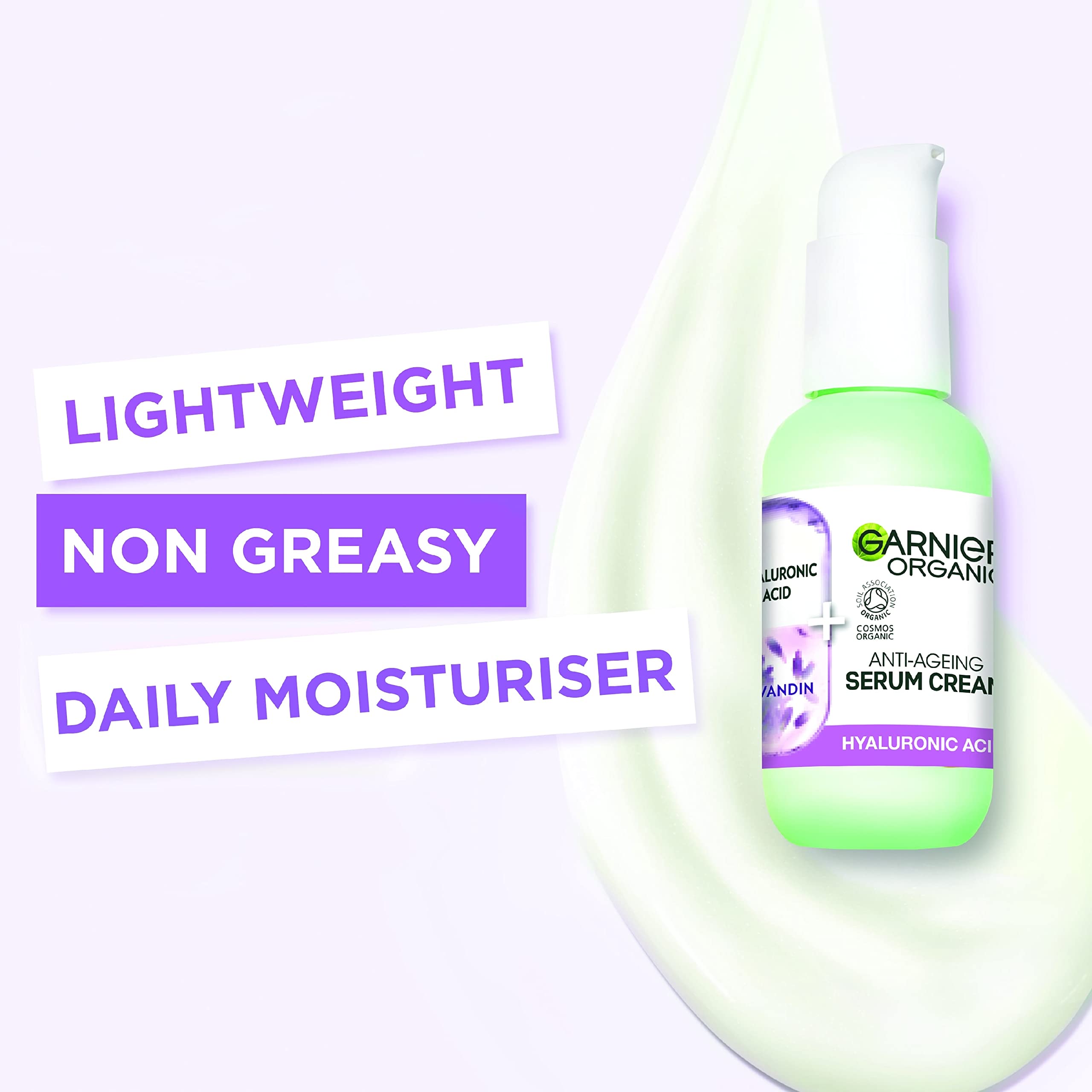 Garnier Organic Lavandin & Hyaluronic Acid Serum Cream 2in1 Replumping Anti-Ageing