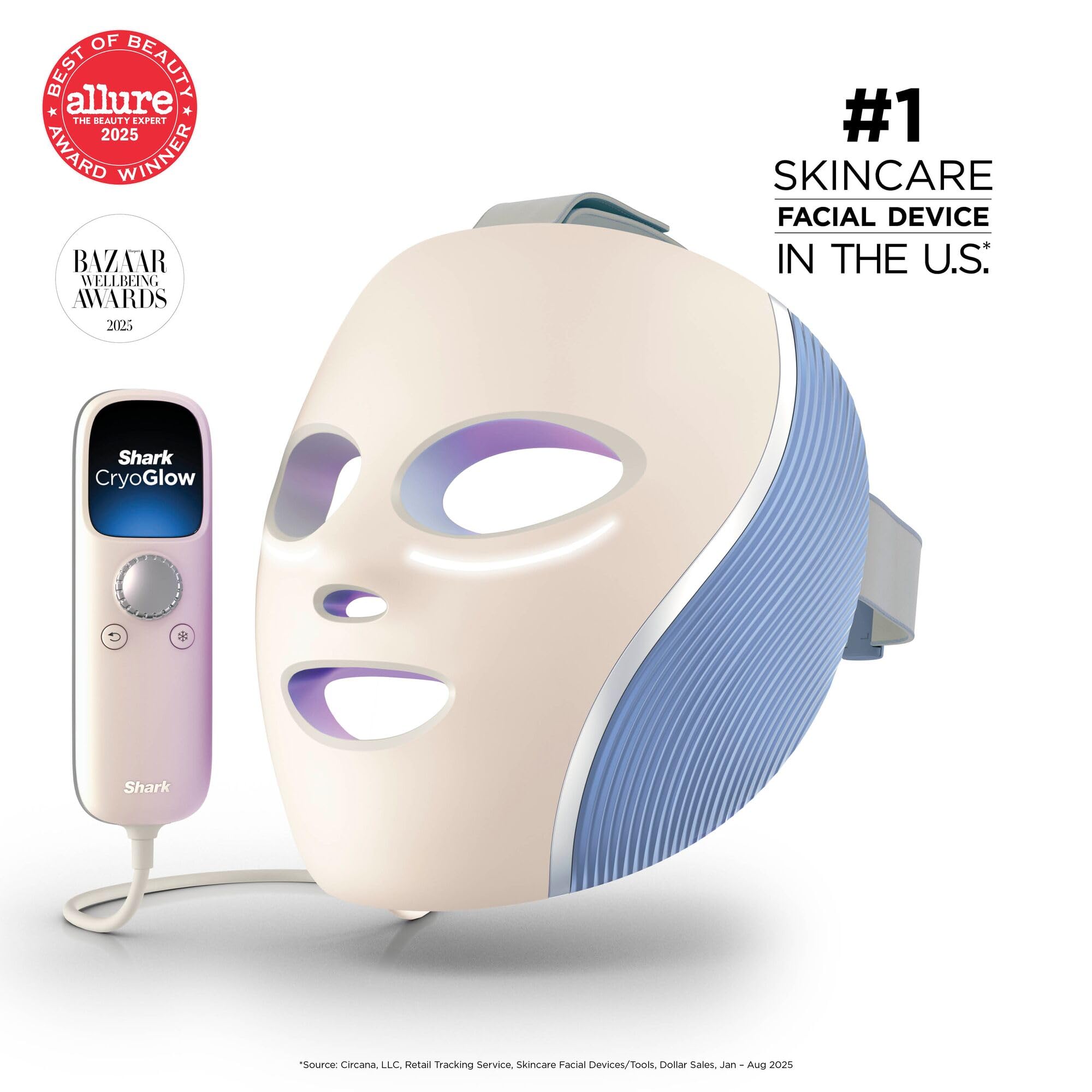 Shark CryoGlow LED Face Mask with Under-Eye Cooling for Anti-Aging & Blemish Repair 2