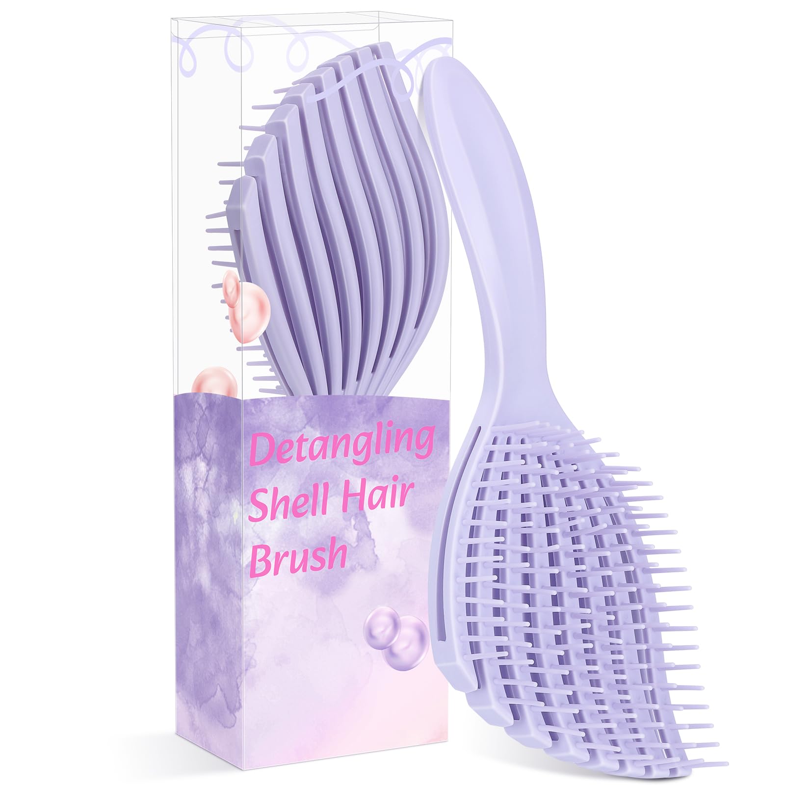 Euqvunn Flexible Purple Detangle Hair Brush for Wet & Dry Hair