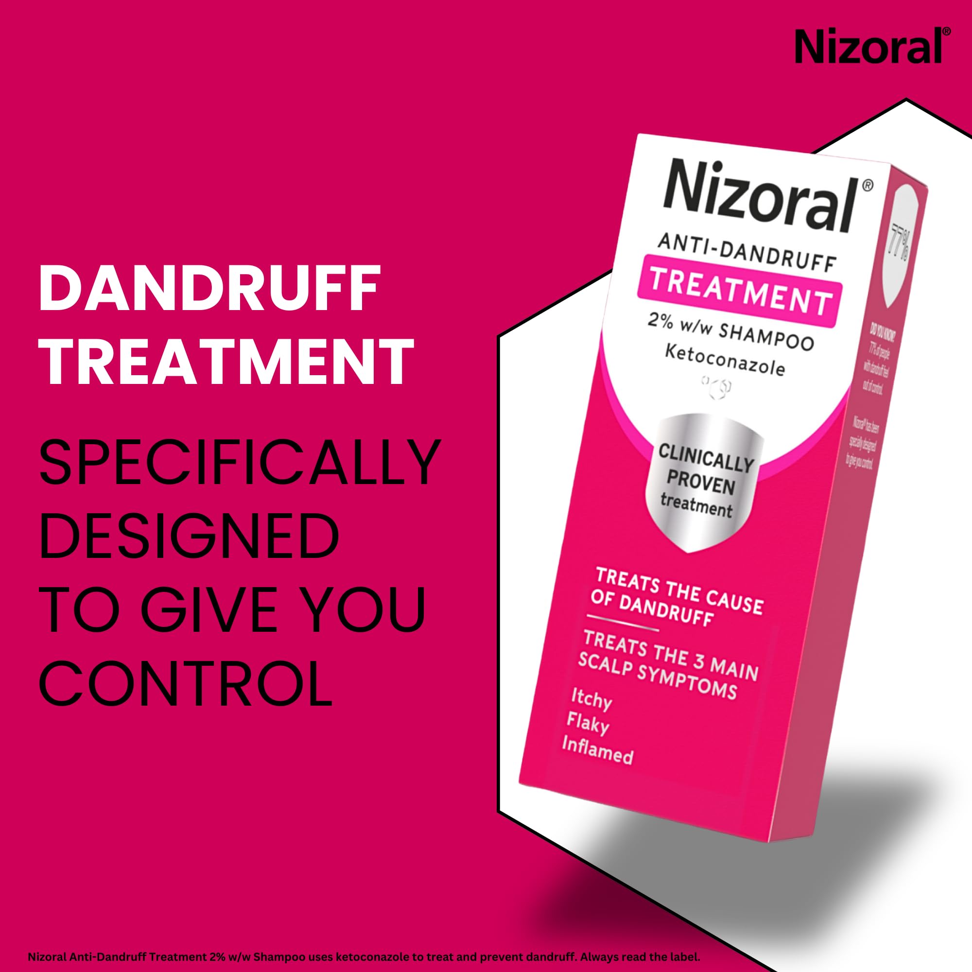 Nizoral Anti-Dandruff Treatment Shampoo with Ketoconazole - Treats and Prevents Flakes