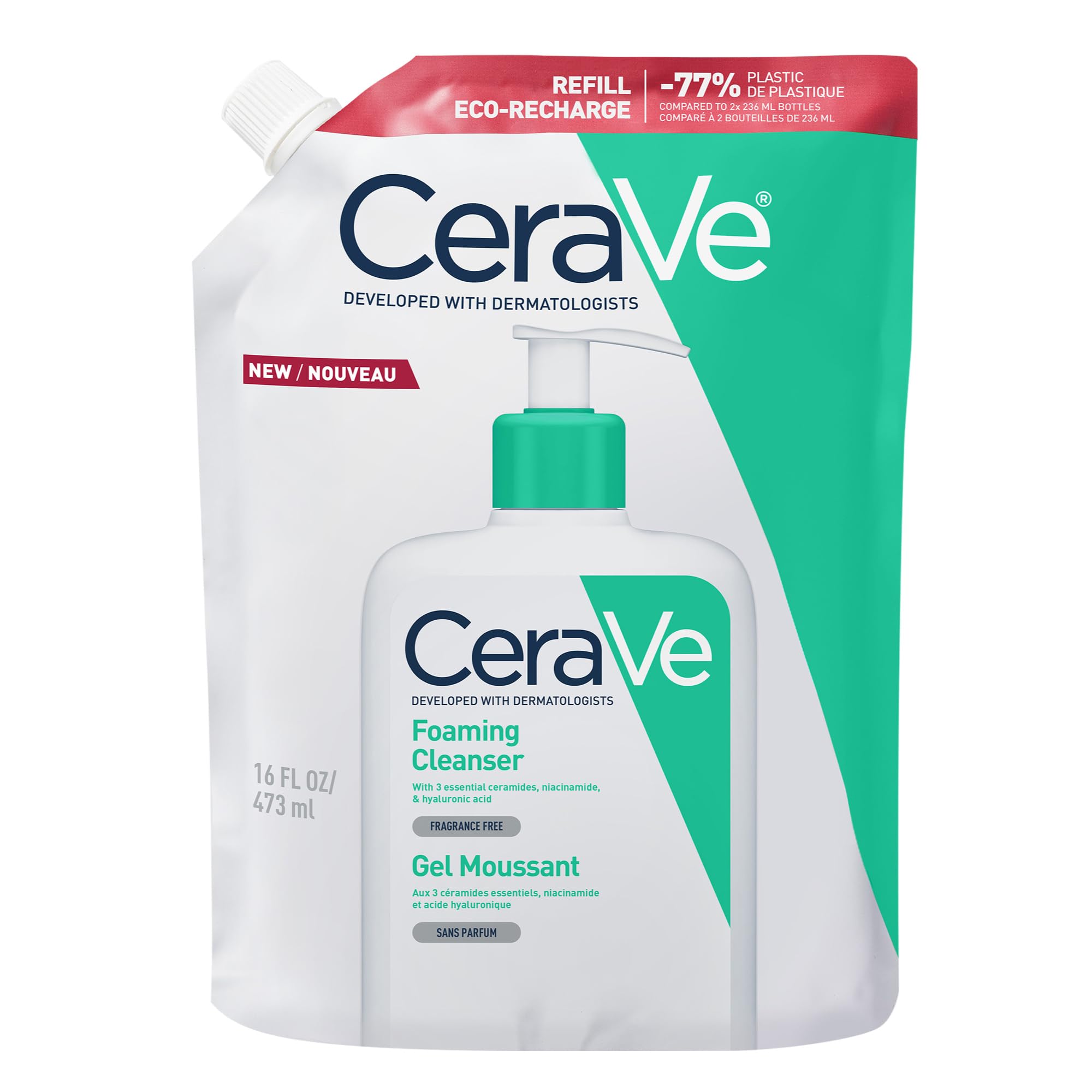 CeraVe Hydrating Foaming Cleanser with Hyaluronic Acid for Normal to Oily Skin