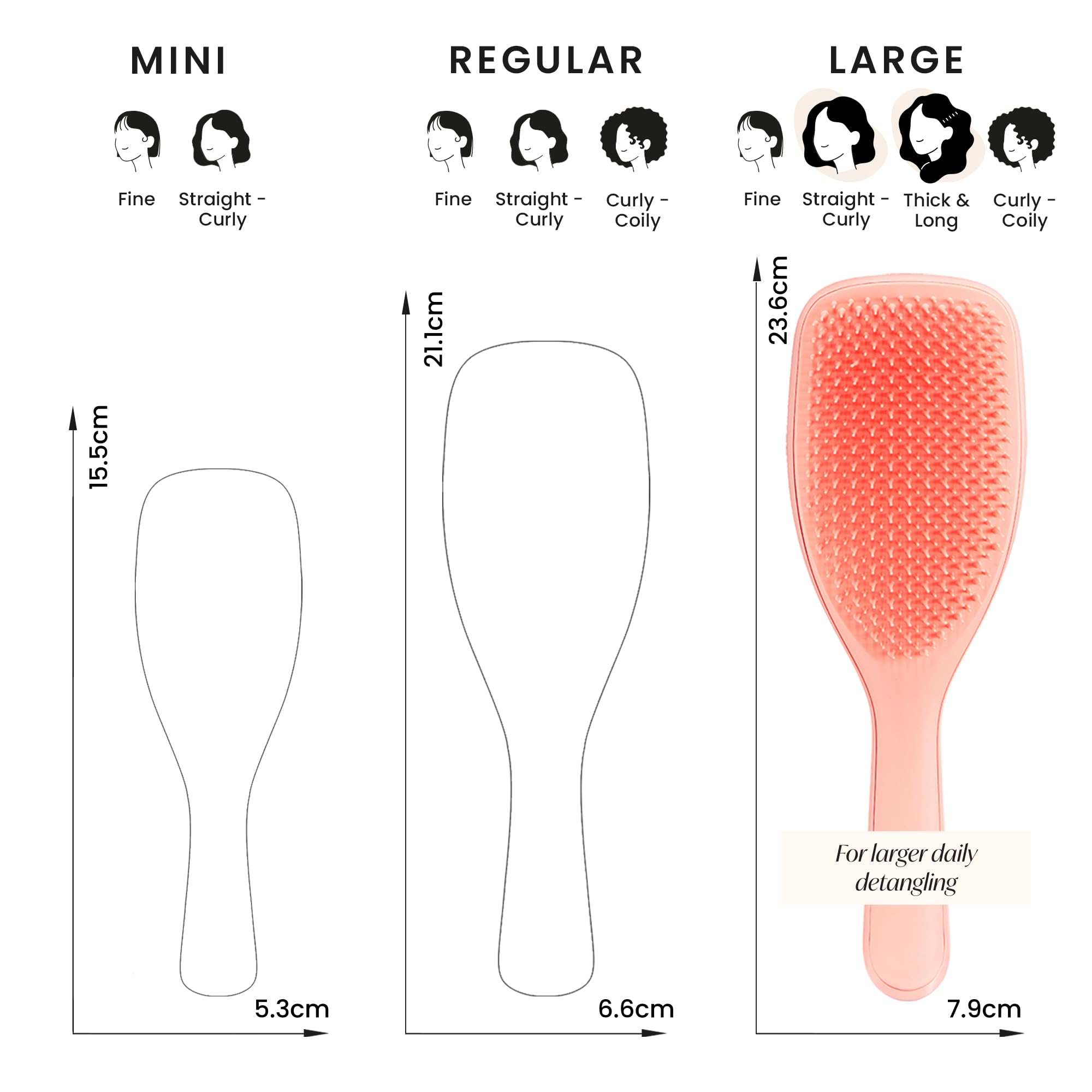 Tangle Teezer Large Ultimate Detangler Hairbrush - Peach Glow - For Thick, Curly & Long Hair 7