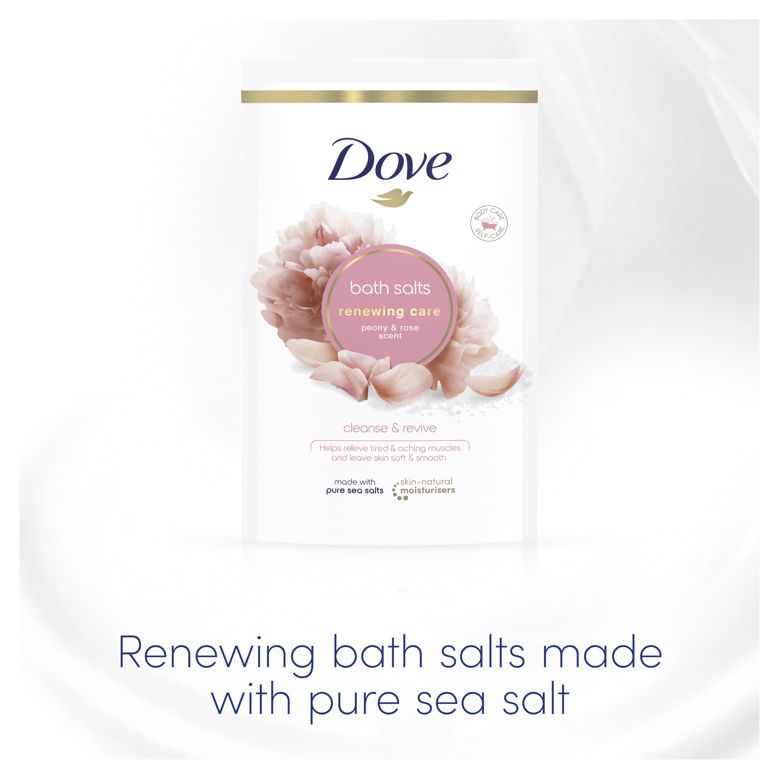 Dove Renewing Care Peony & Rose Bath Salts with Skin-Natural Moisturisers 4
