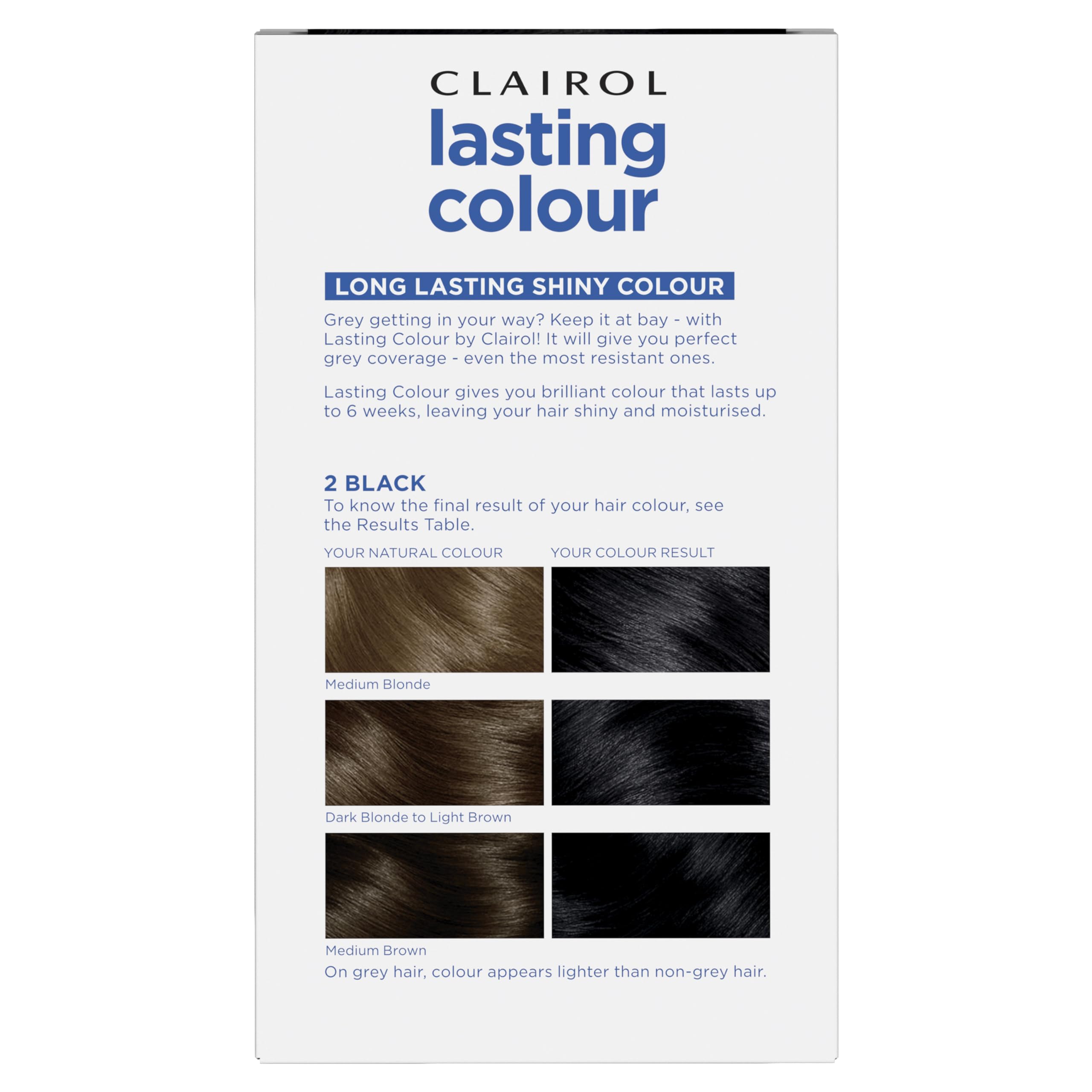 Clairol Permanente Haarfarbe | Ideale Grauabdeckung | Glänzendes und gepflegtes Haar | 2 Schwarz 3