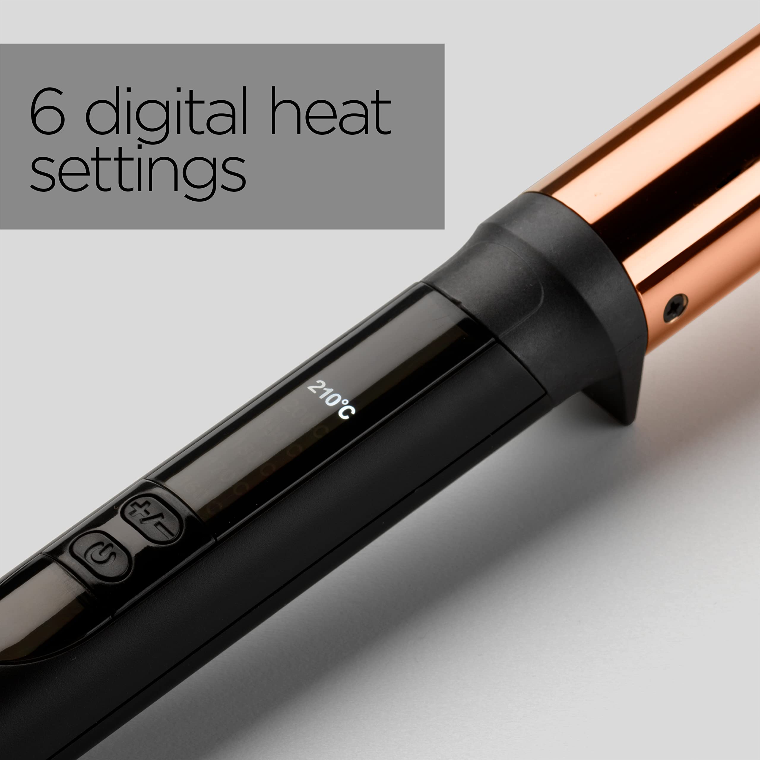 BaByliss Titanium Brilliance Waves Lockenstab – 28 mm Lockenstab für sanfte Wellen und definierte Locken, professioneller Lockenstab mit Titanbeschichtung, 6 einstellbare Temperaturstufen bis 210 °C, schnelles Aufheizen, 2356U 6