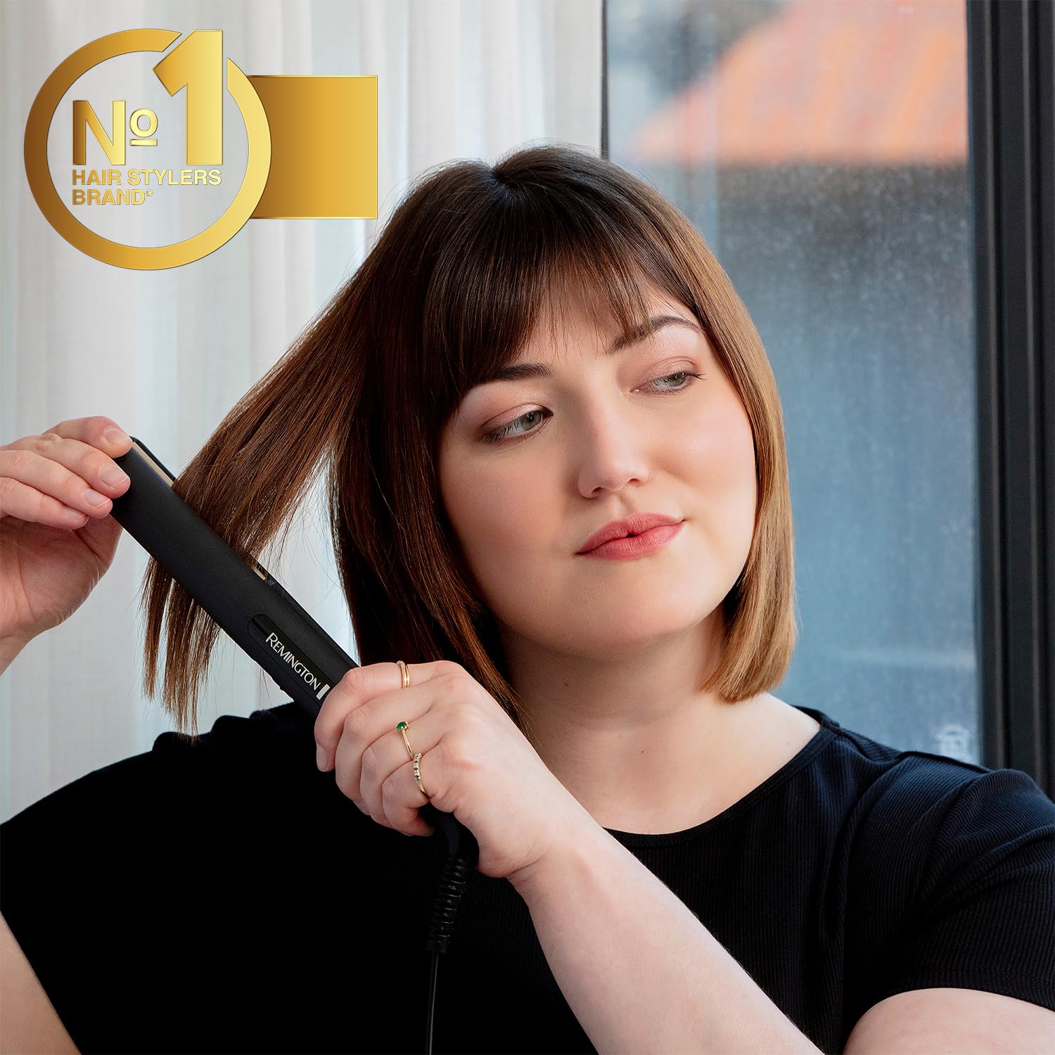 Remington Ceramic Slim 220 Hair Straightener with Floating Plates and 220°C Heat