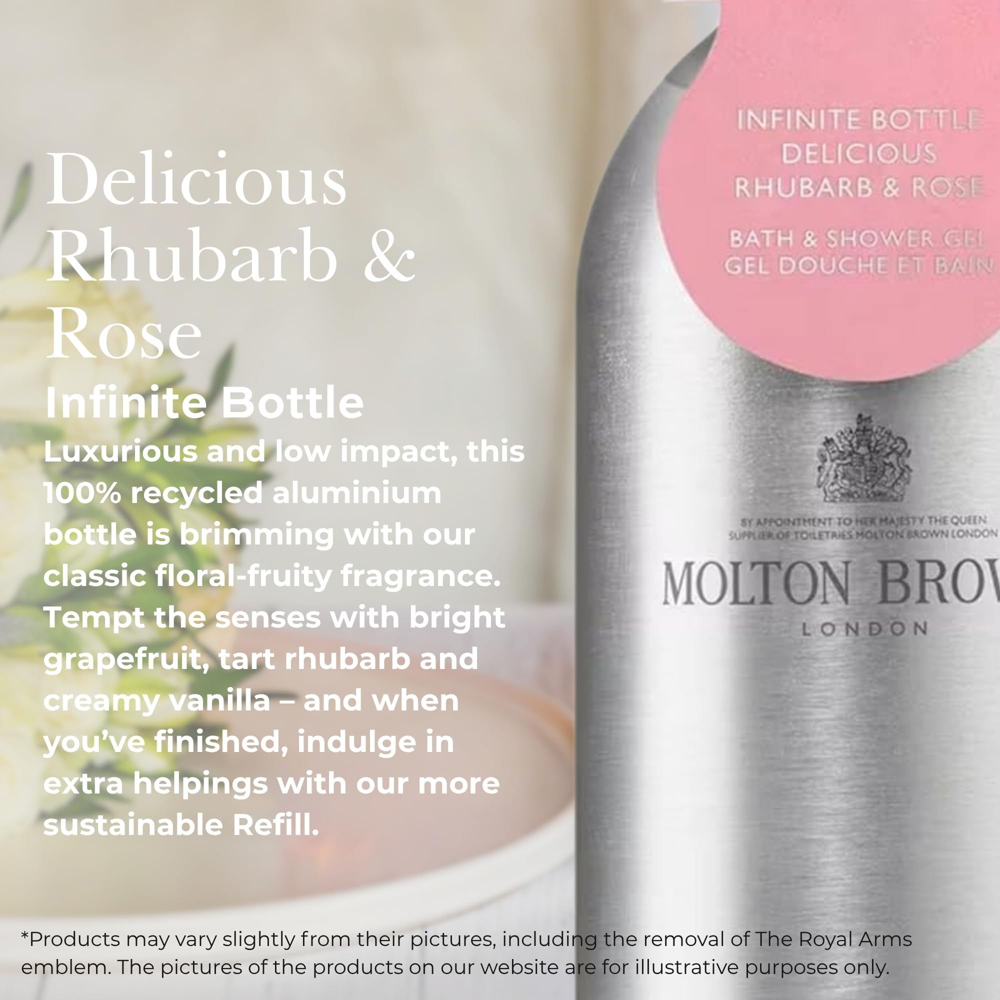 Molton Brown Delicious Rhubarb & Rose Bath & Shower Gel Infinite Bottle 400ml 4