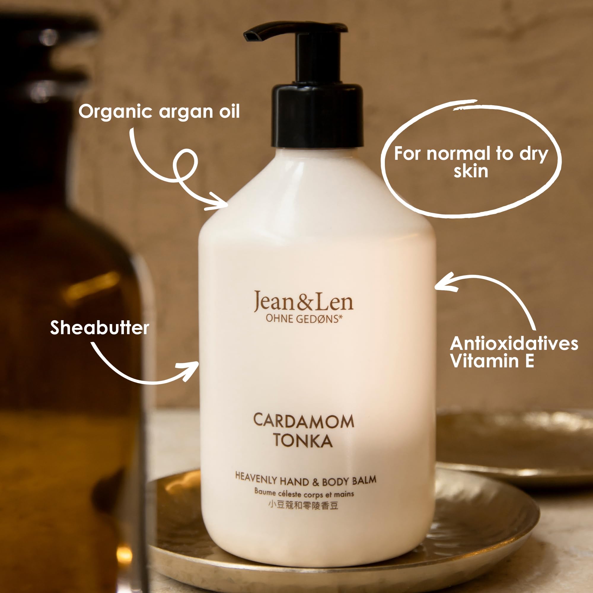 Jean & Len Heavenly Hand & Body Balm Cardamom & Tonka with Organic Argan Oil & Shea Butter, 500 ml 3