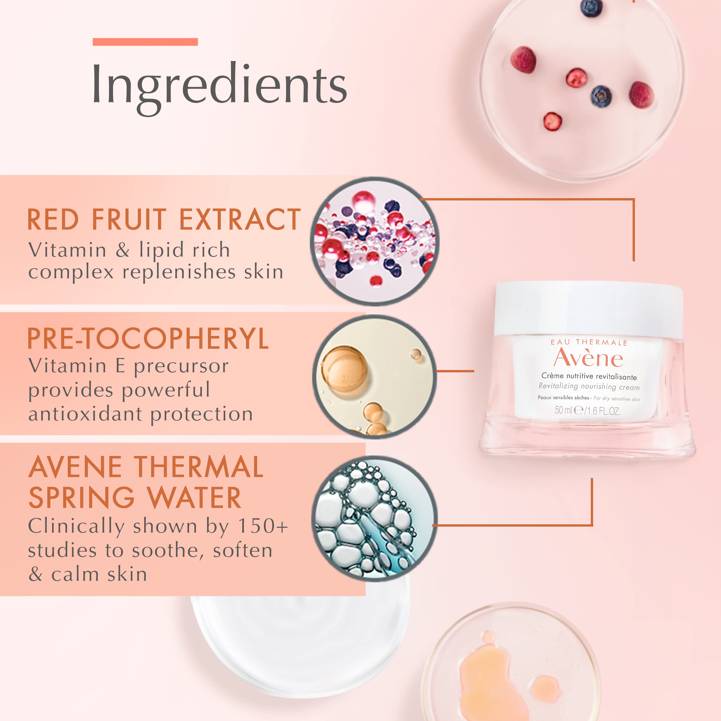 Avène Revitalising Nourishing Cream for Dry, Sensitive Skin 50ml 4
