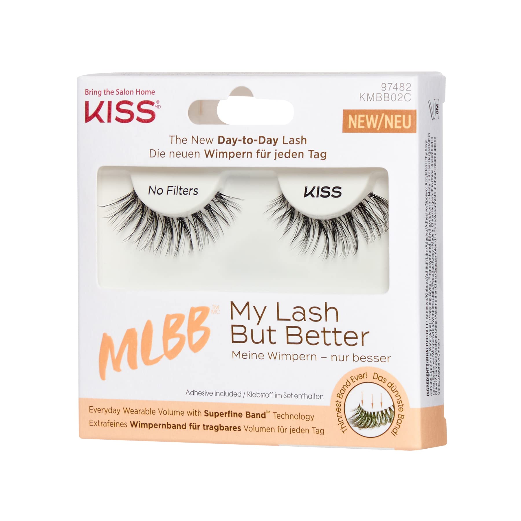 KISS MLBB My Lash But Better False Eyelashes, Style 'No Filters' - Everyday Volume