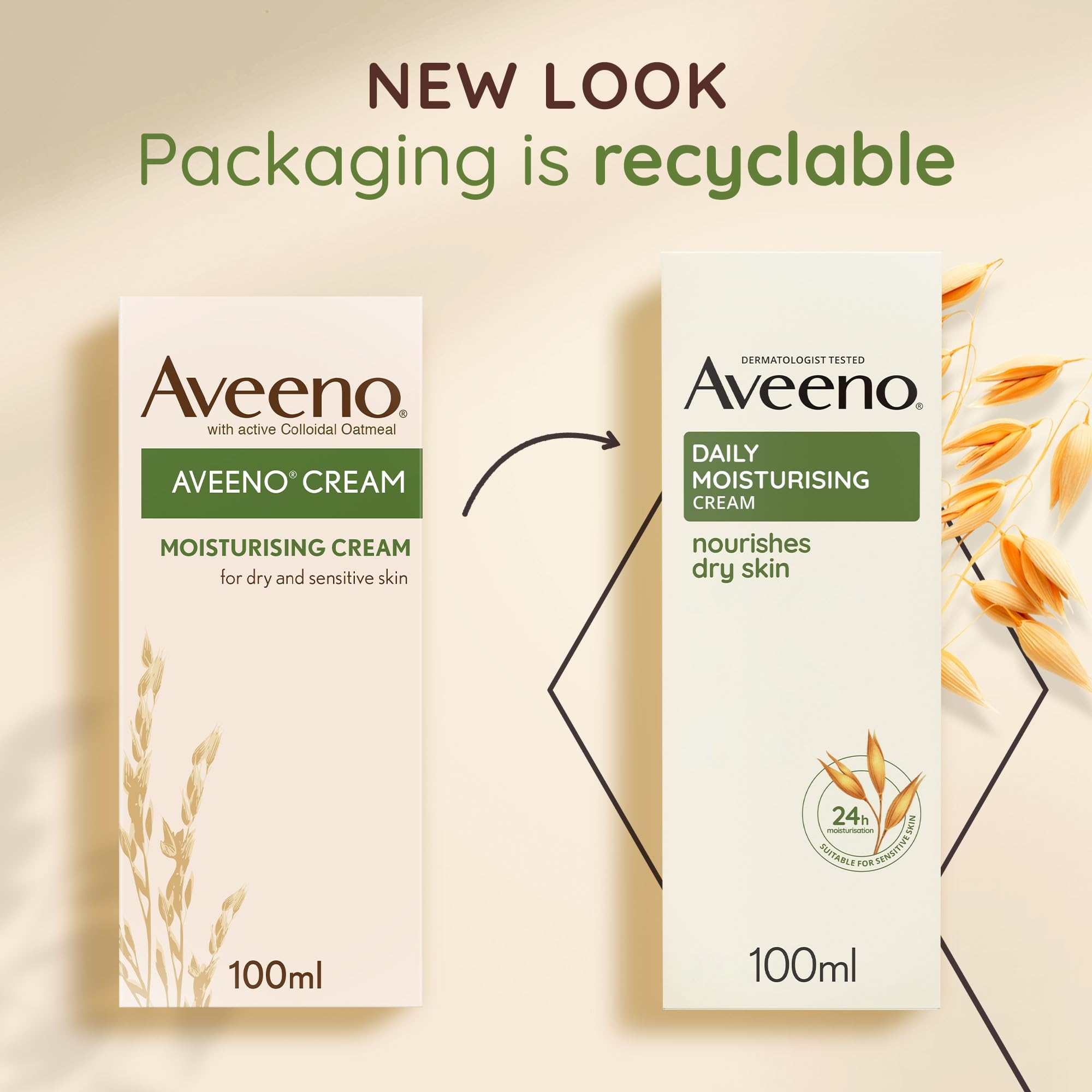 Aveeno Moisturising Cream 100ml: Nourishing Body Lotion with Colloidal Oatmeal for Dry Sensitive Skin 6