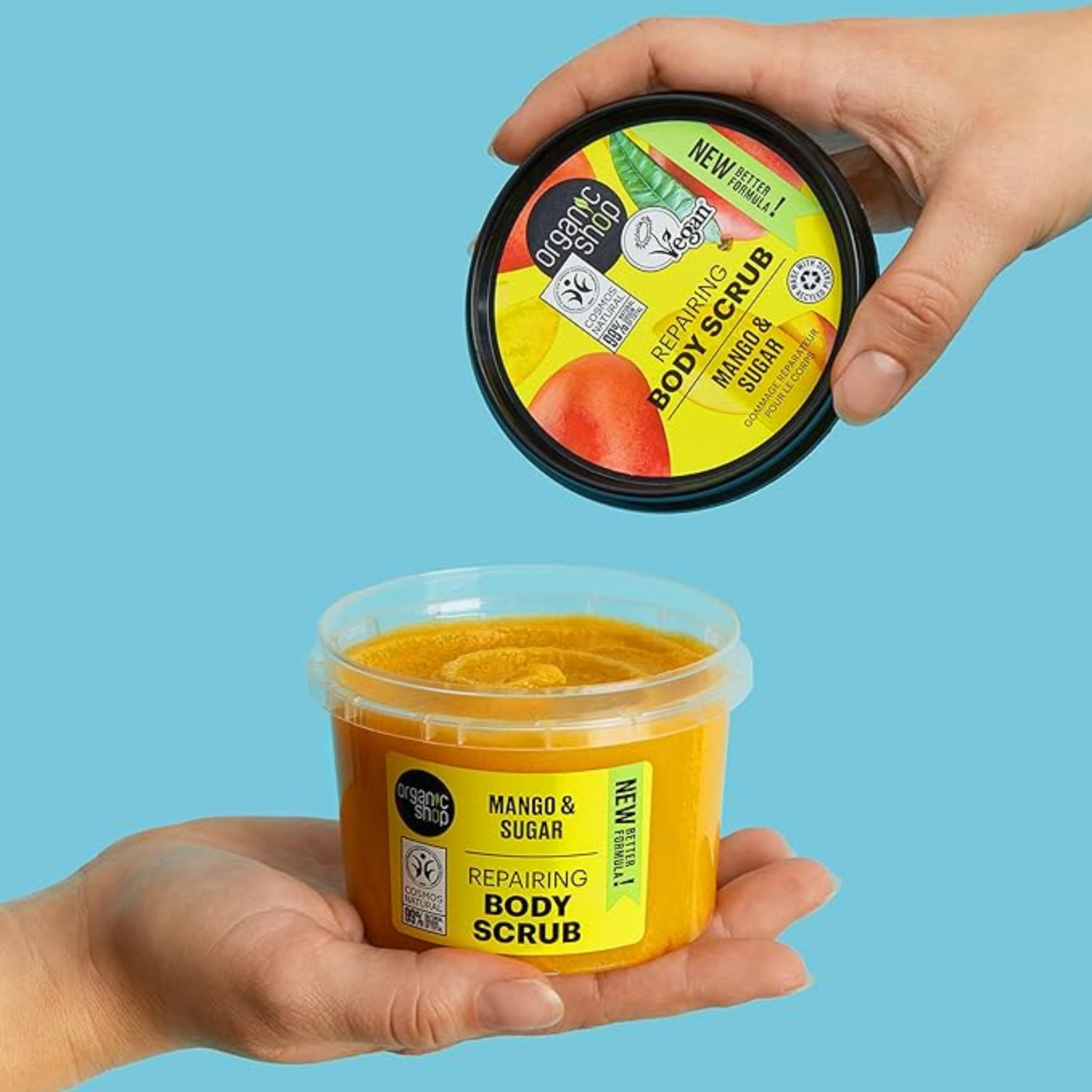 Organic Shop Repairing Mango & Sugar Body Scrub for Smooth, Glowing Skin (250ml) 6