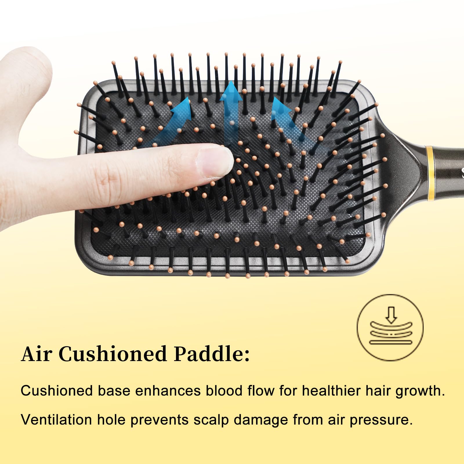 SHINLEA Detangler Hair Brush Set with Paddle Cushion Brush and Tail Comb 4