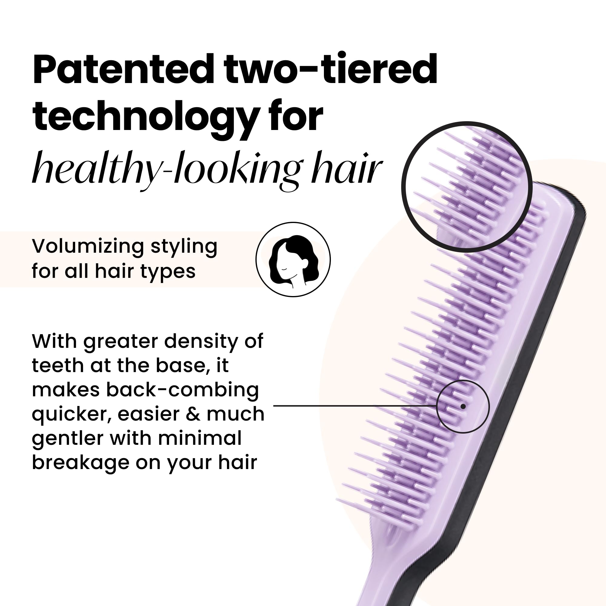 Tangle Teezer The Ultimate Volumizer Hairbrush for All Hair Types & Backcombing