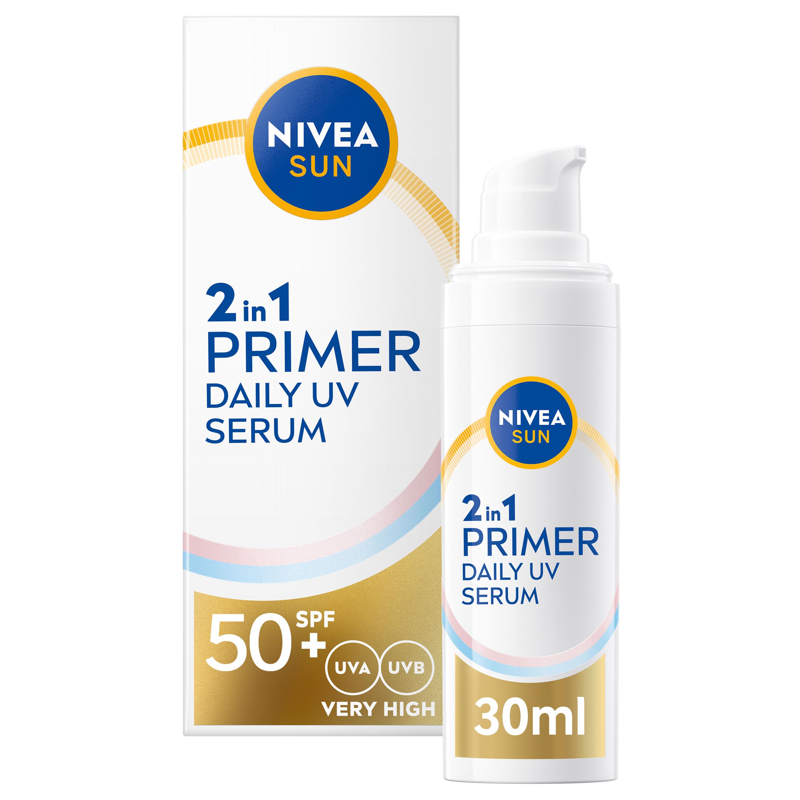 NIVEA SUN UV 2in1 Primer Daily UV Serum SPF50+ (30ml) - Fragrance-Free Sunscreen
