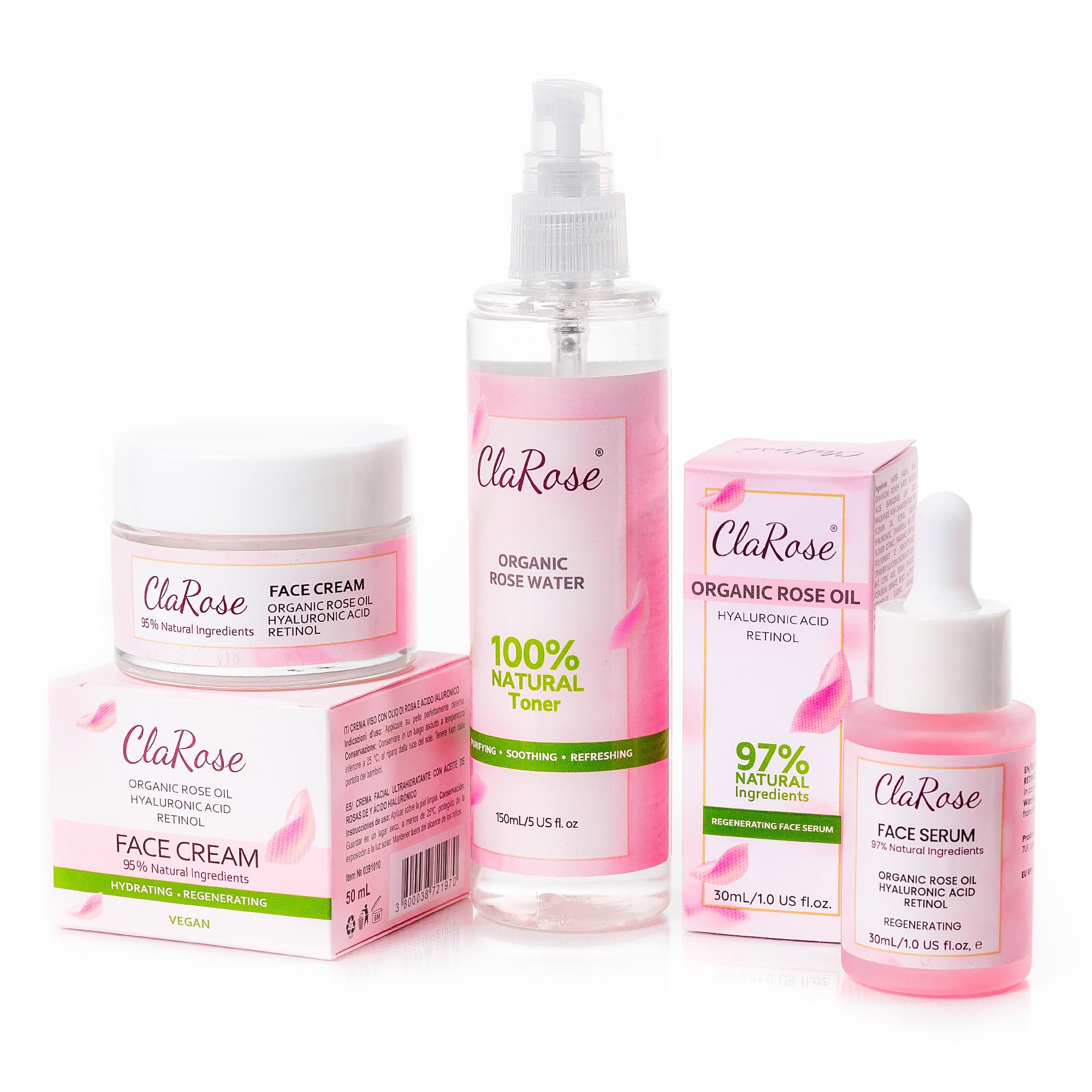 ClaRose Anti-ageing Face Serum with Hyaluronic Acid, Retinol & Organic Rose Oil 6