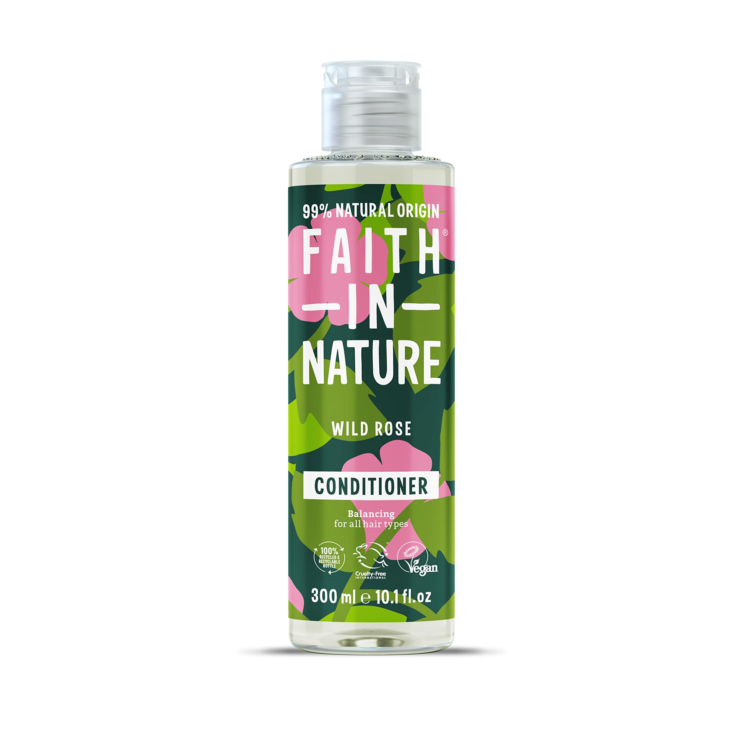 Faith In Nature Wild Rose Conditioner 300ml - Restoring, Vegan & Cruelty Free for Normal to Dry Hair