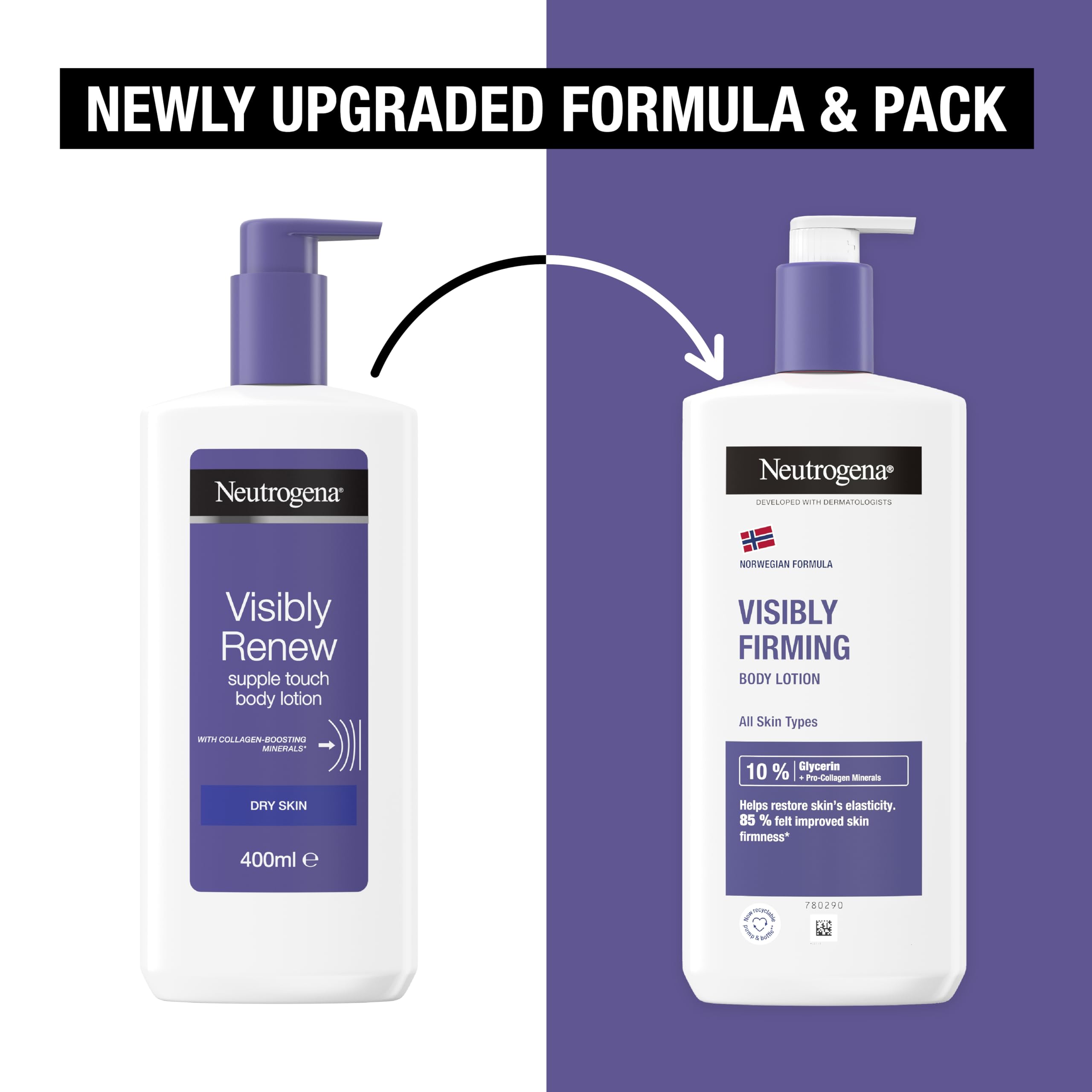 Neutrogena Visibly Renew Supple Touch Body Lotion with Collagen Boosting Minerals, 400ml