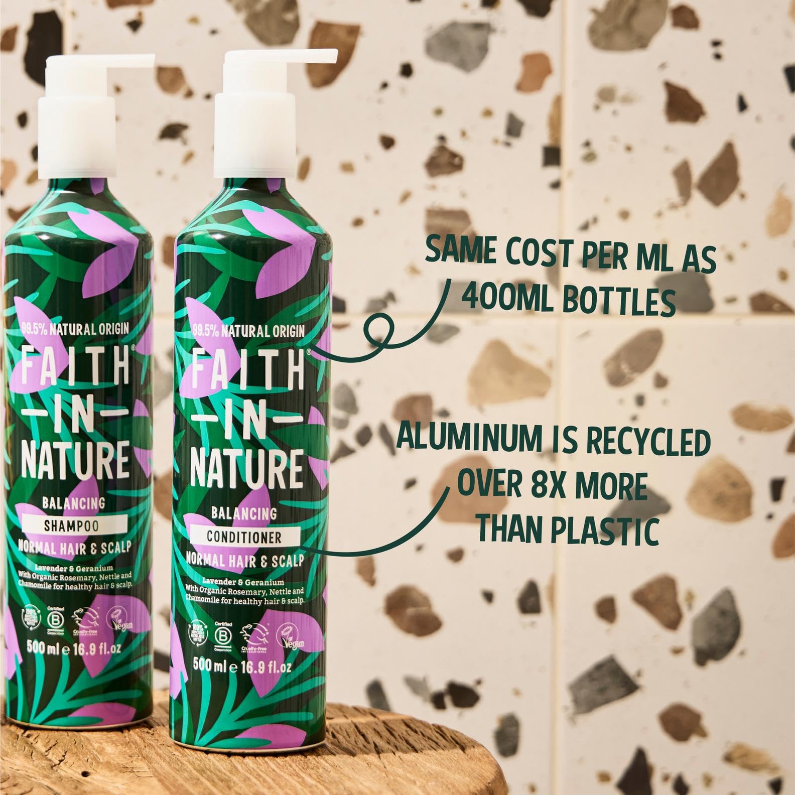 Faith In Nature Lavender & Geranium Conditioner, 500ml Metal Bottle, Normal Hair 5