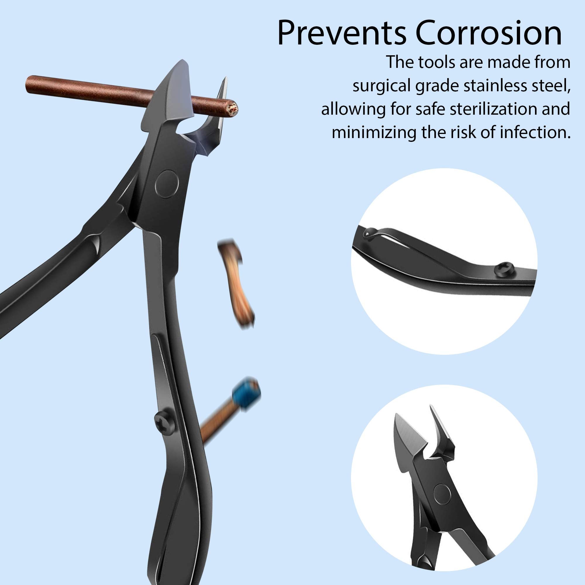 iSOUL Nagelknipser Maniküre-Set 12-teilig Herren, Damen Edelstahl Professionell 4