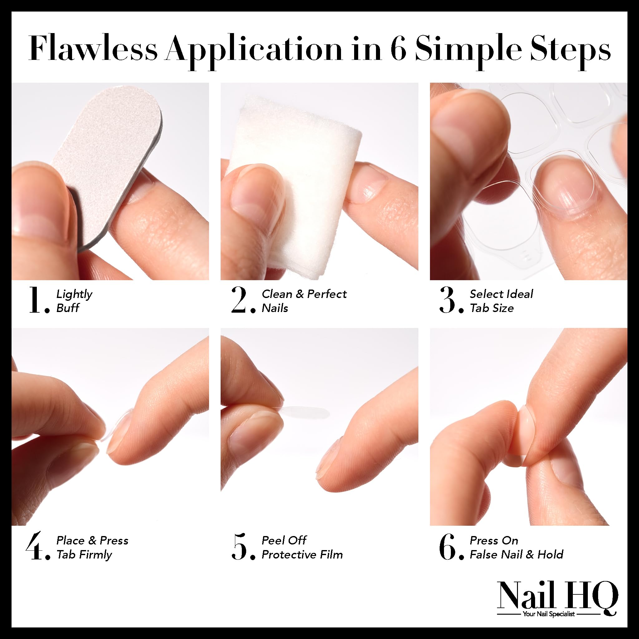 NAIL HQ Instant-Hold False Nail Adhesive Tabs (72 Count) - Mess Free & Long Lasting 4