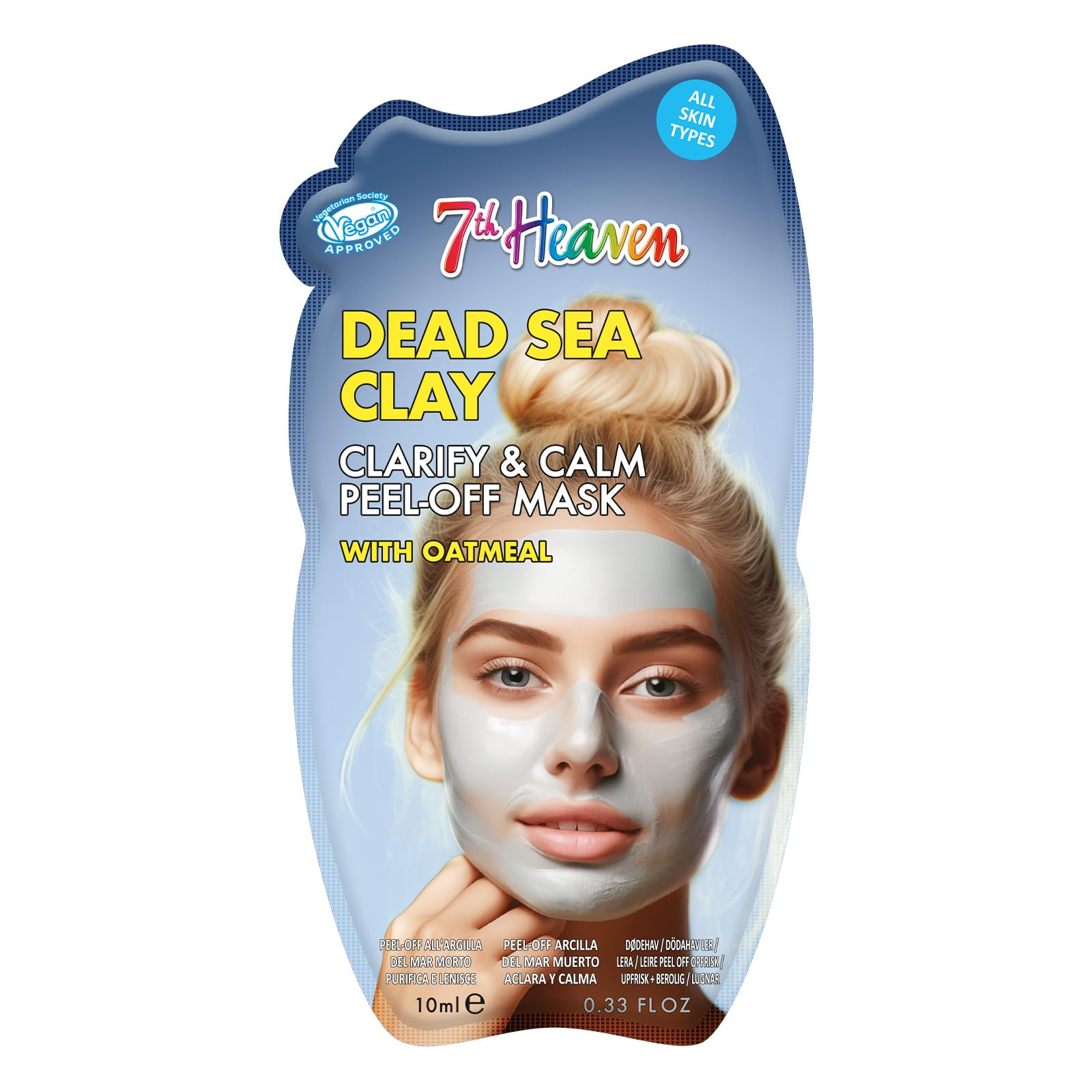 7th Heaven Dead Sea Clay Peel Off Face Mask with Oatmeal for Clarifying and Calming