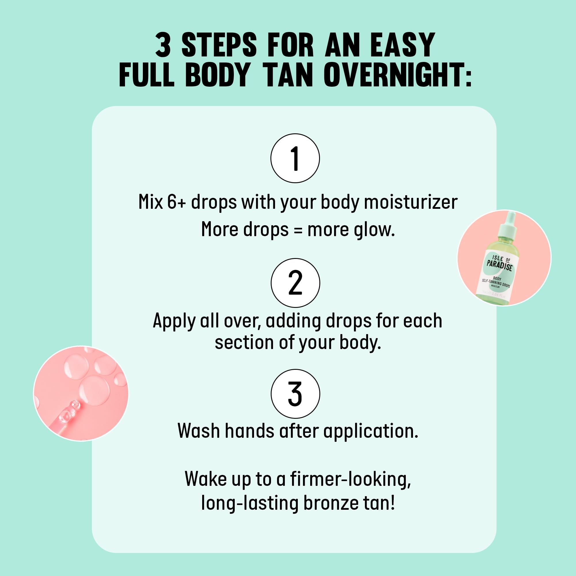 Isle of Paradise Green Self-Tanning Body Drops for Medium Skin Tones, 75ml 5