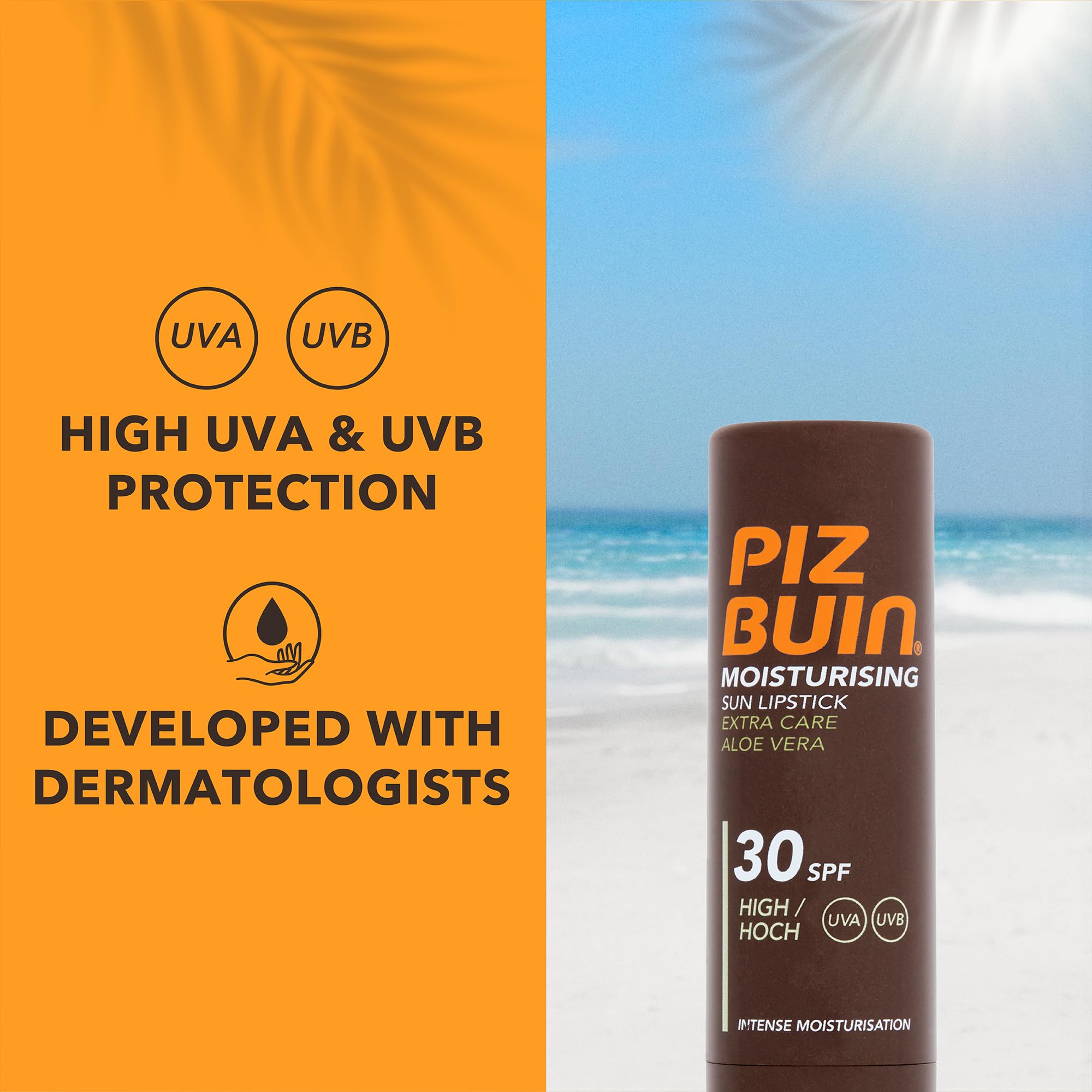 Piz Buin Feuchtigkeitsspendender Sonnenlippenstift LSF 30, 4,9 g 6